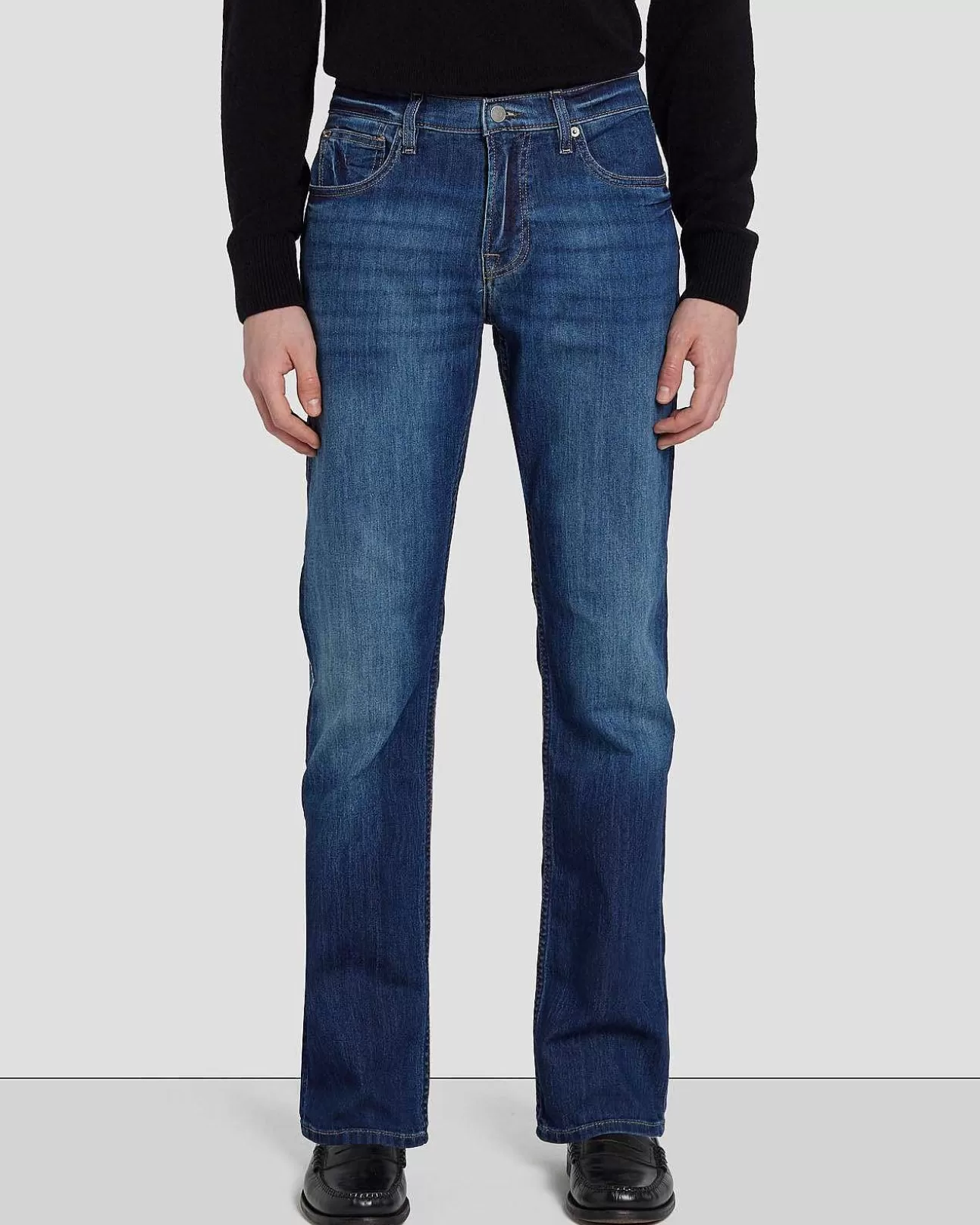 Jeans*Heren 7 For All Mankind Airweft Rechte Kronkeling Naar Binnen Ijzerhout