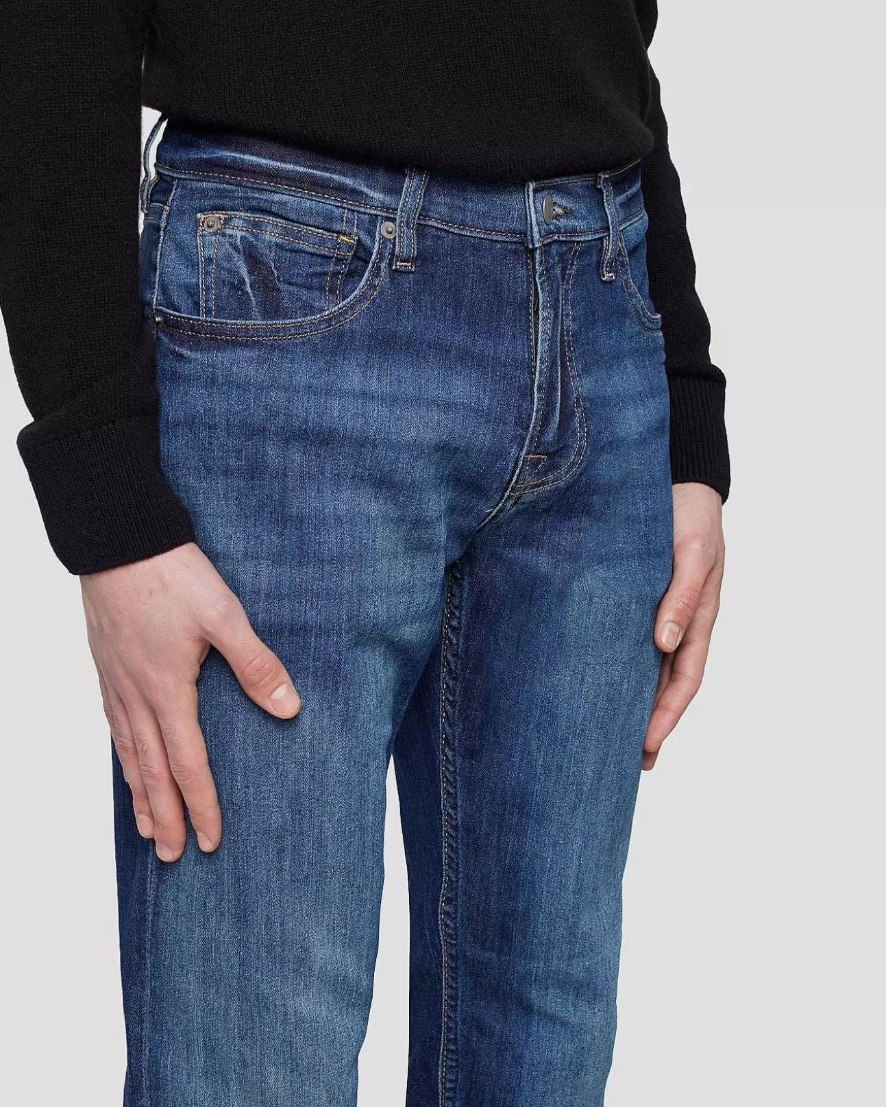 Jeans*Heren 7 For All Mankind Airweft Rechte Kronkeling Naar Binnen Ijzerhout