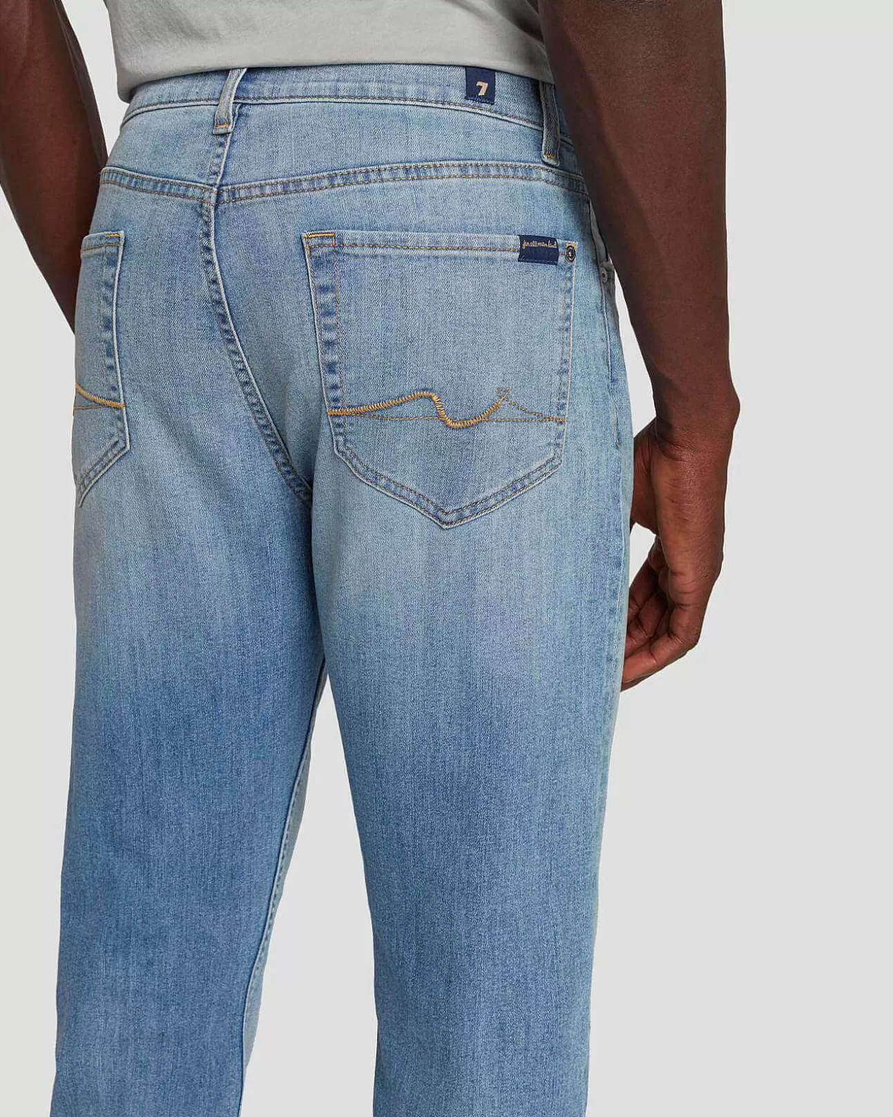 Jeans*Heren 7 For All Mankind Airweft Slimmy In Zwartbrand