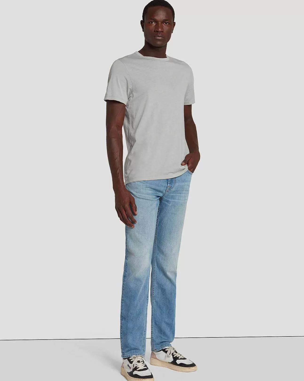 Jeans*Heren 7 For All Mankind Airweft Slimmy In Santa Cruz