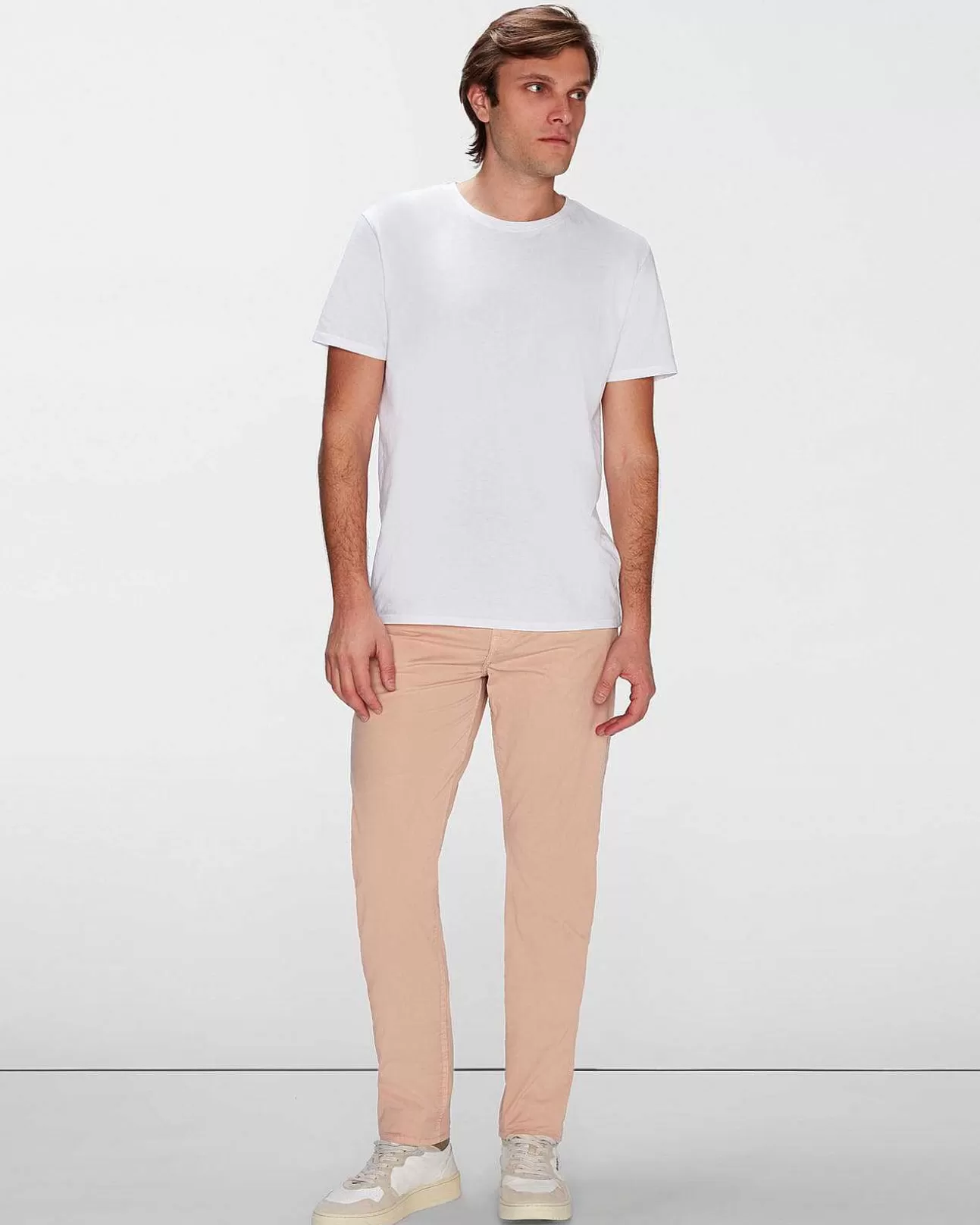 Korte Broeken En Broeken*Heren 7 For All Mankind Airweft Twill Adrien 5 Pocket In Mandarijn