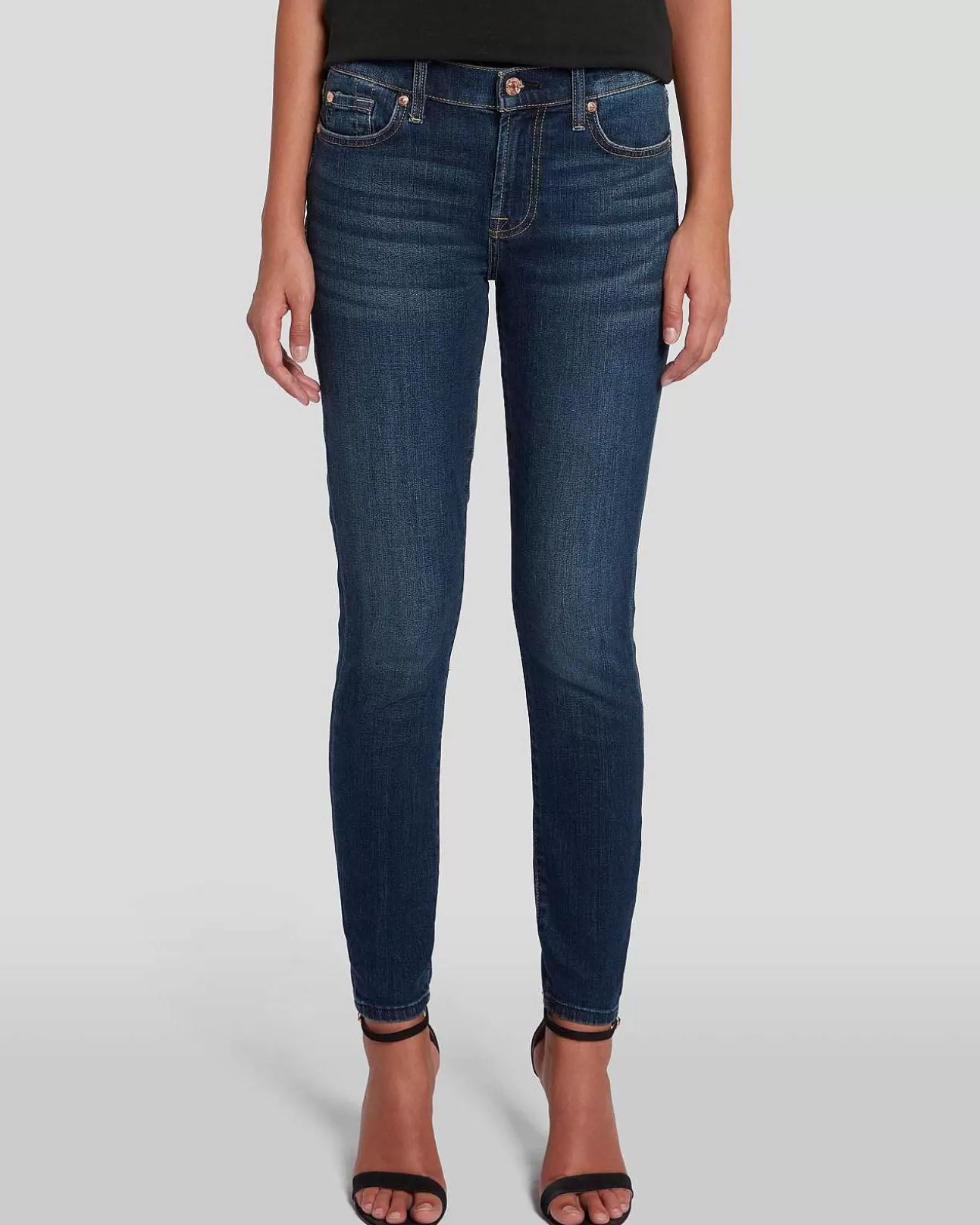 Jeans*Dames 7 For All Mankind B(Air) Authentieke Denim Enkelskinny In Fate Bairfaat