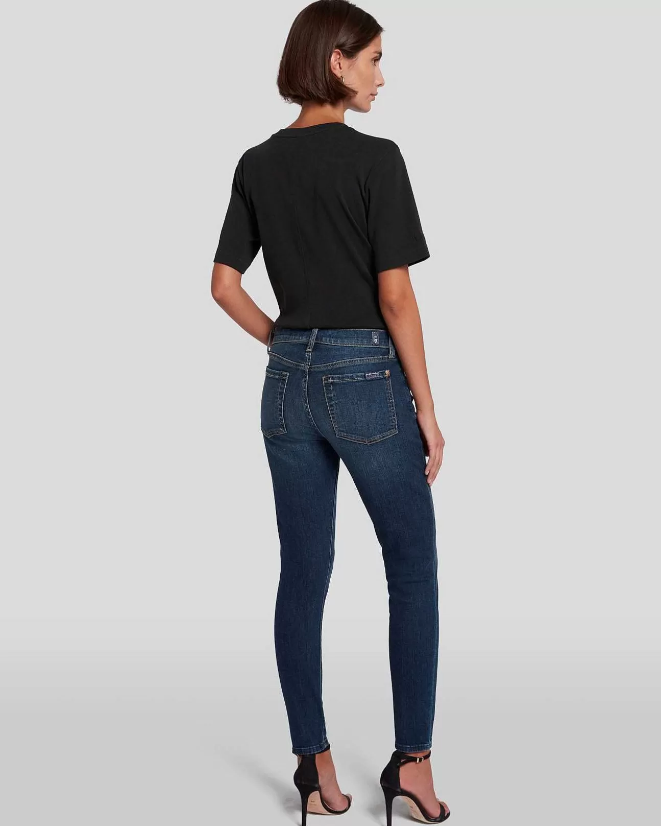 Jeans*Dames 7 For All Mankind B(Air) Authentieke Denim Enkelskinny In Fate Bairfaat