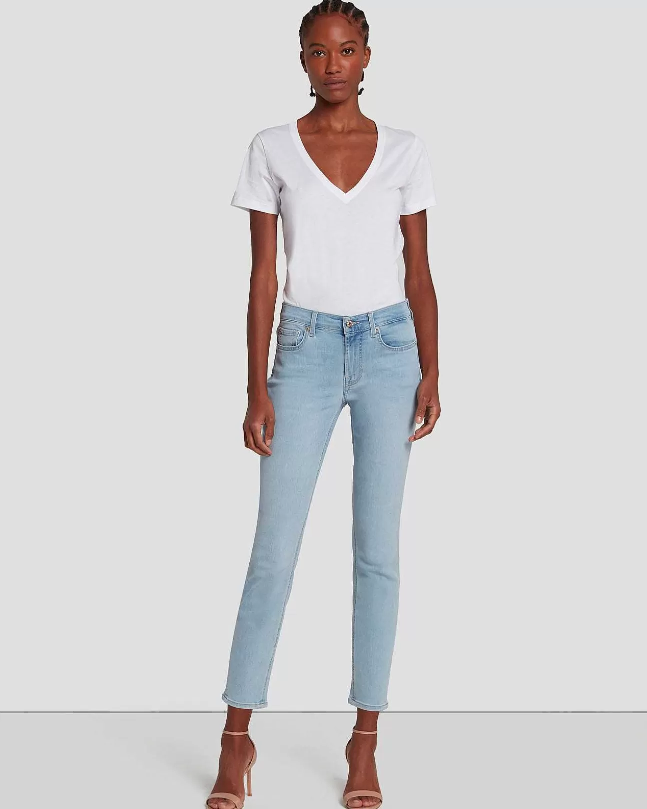 Jeans*Dames 7 For All Mankind B(Air) Enkel Skinny-In Luchtspiegeling