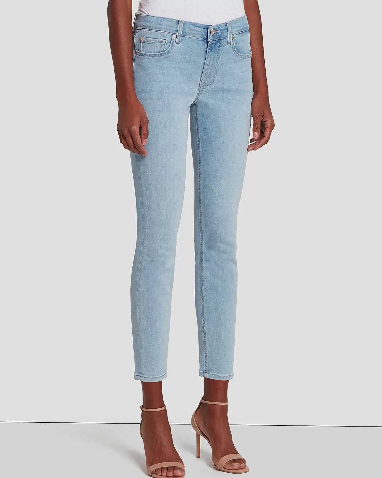 Jeans*Dames 7 For All Mankind B(Air) Enkel Skinny-In Zwart Gespoeld