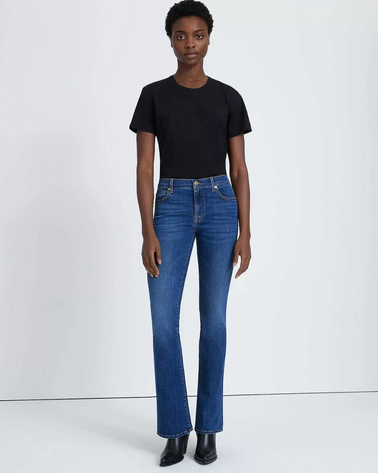 Jeans*Dames 7 For All Mankind B(Air) Kimmie Bootcut-In Gespoelde Indigo