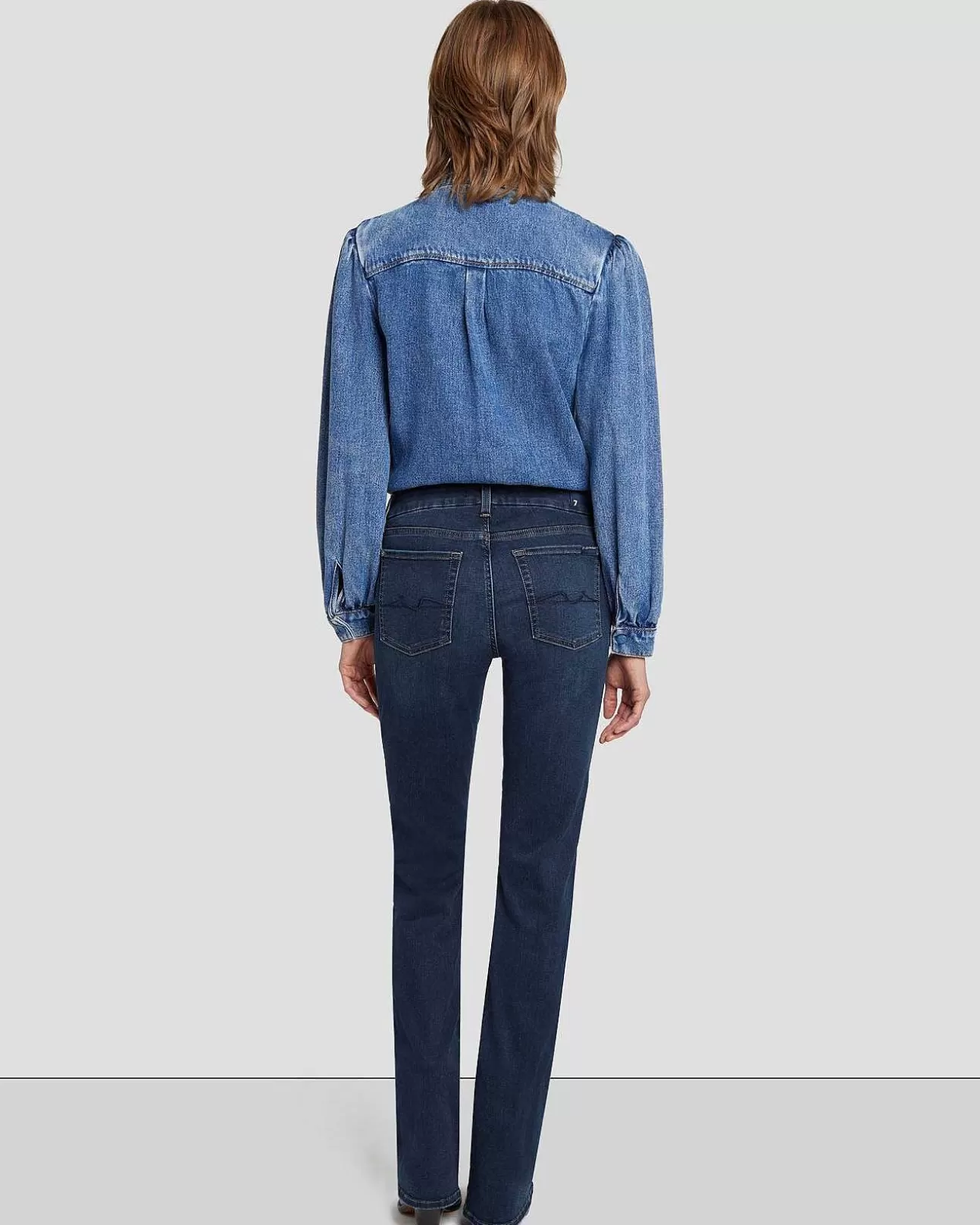 Jeans*Dames 7 For All Mankind B(Air) Kimmie Recht In Gespoeld Indigo