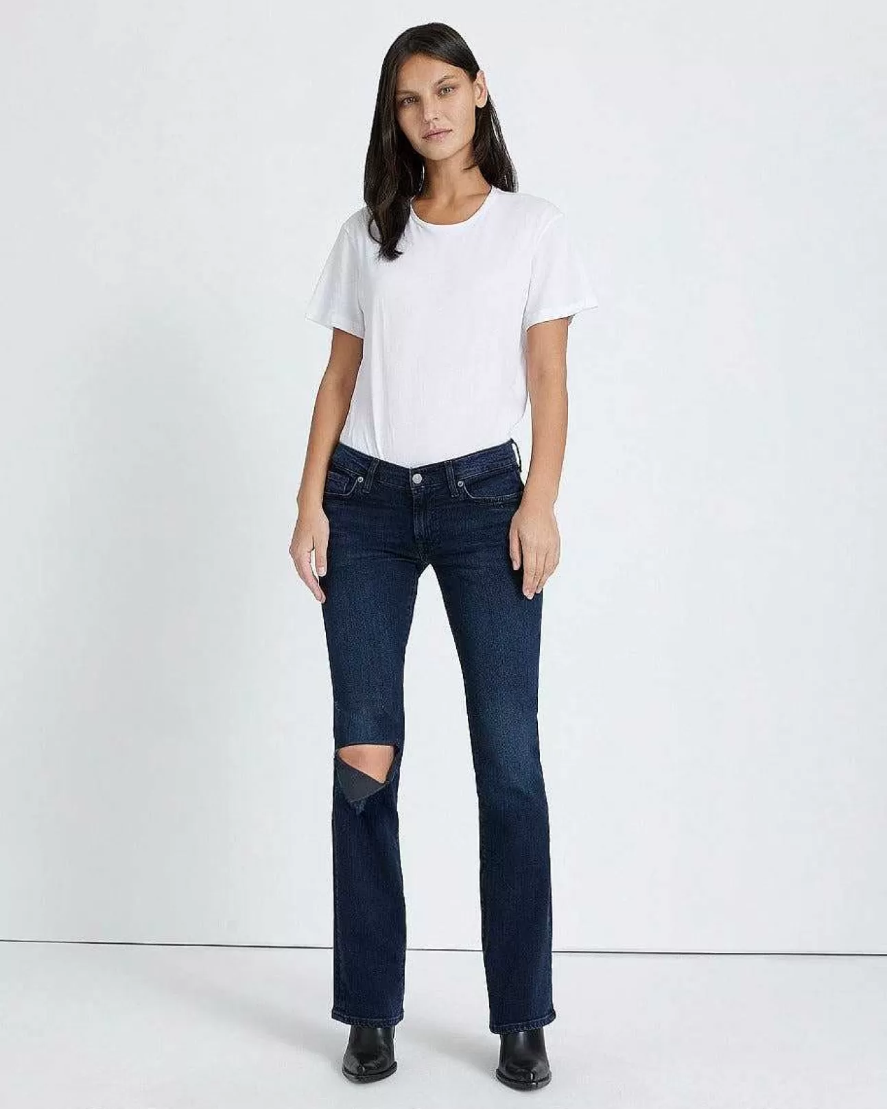 Jeans*Dames 7 For All Mankind B(Air) Originele Bootcut-In Zwart Gespoeld