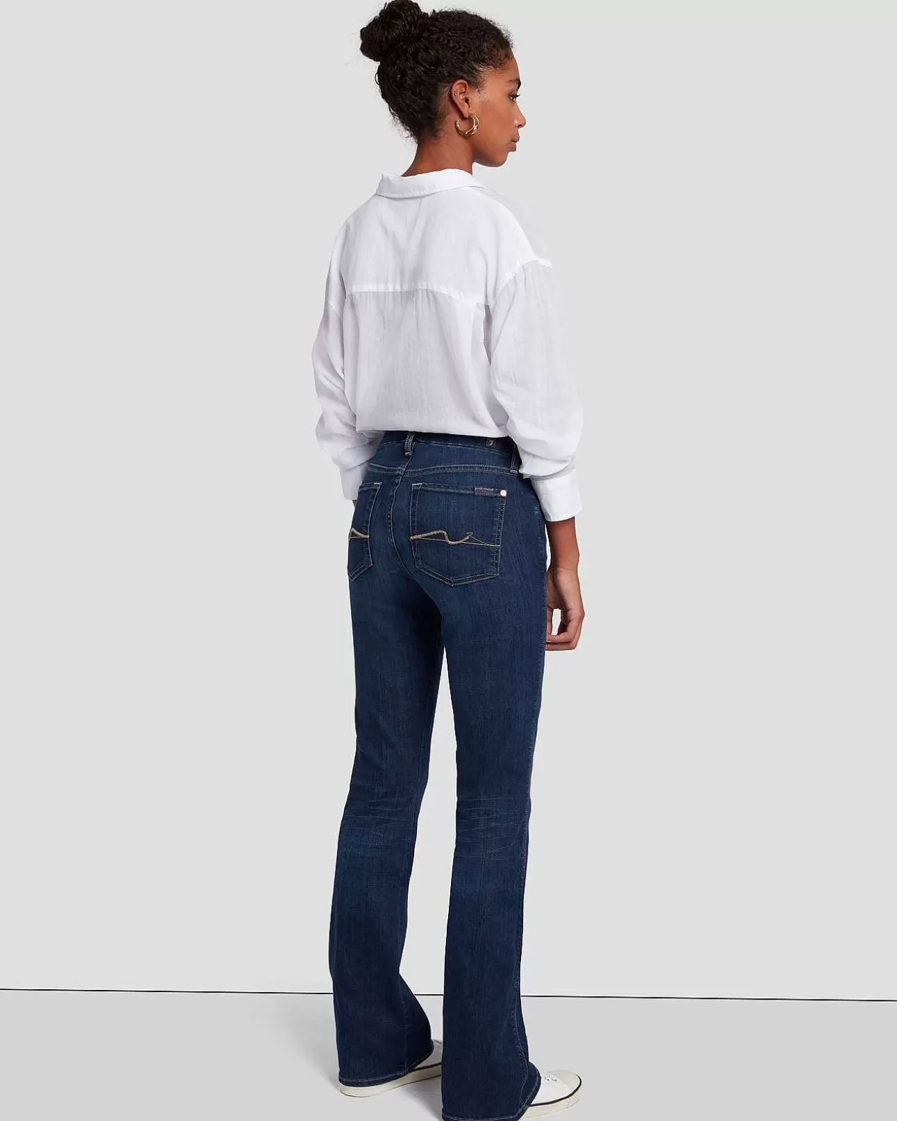 Jeans*Dames 7 For All Mankind B(Air) Verfraaide Kimmie Bootcut In Gespoelde Indigo