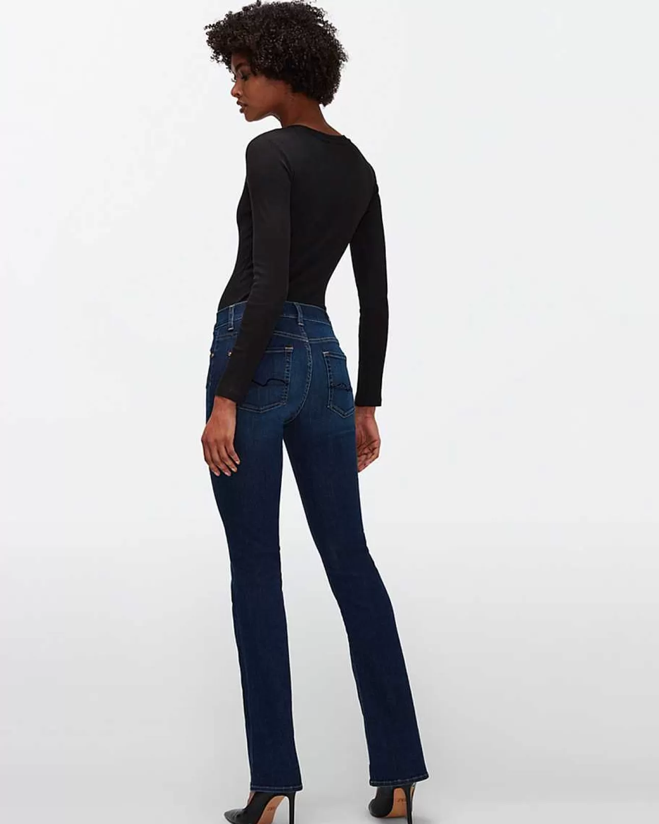 Jeans*Dames 7 For All Mankind B(Air) Verfraaide Kimmie Bootcut In Gespoelde Indigo