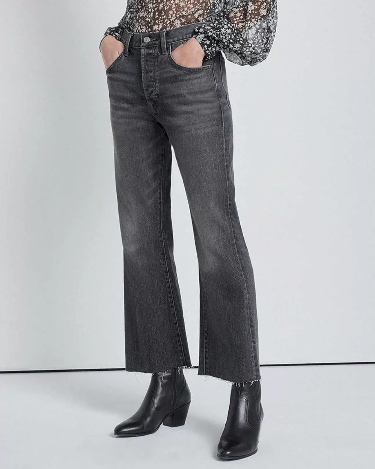 Jeans*Dames 7 For All Mankind Beauty Denim Easy Boy-Laars In Verbeelding