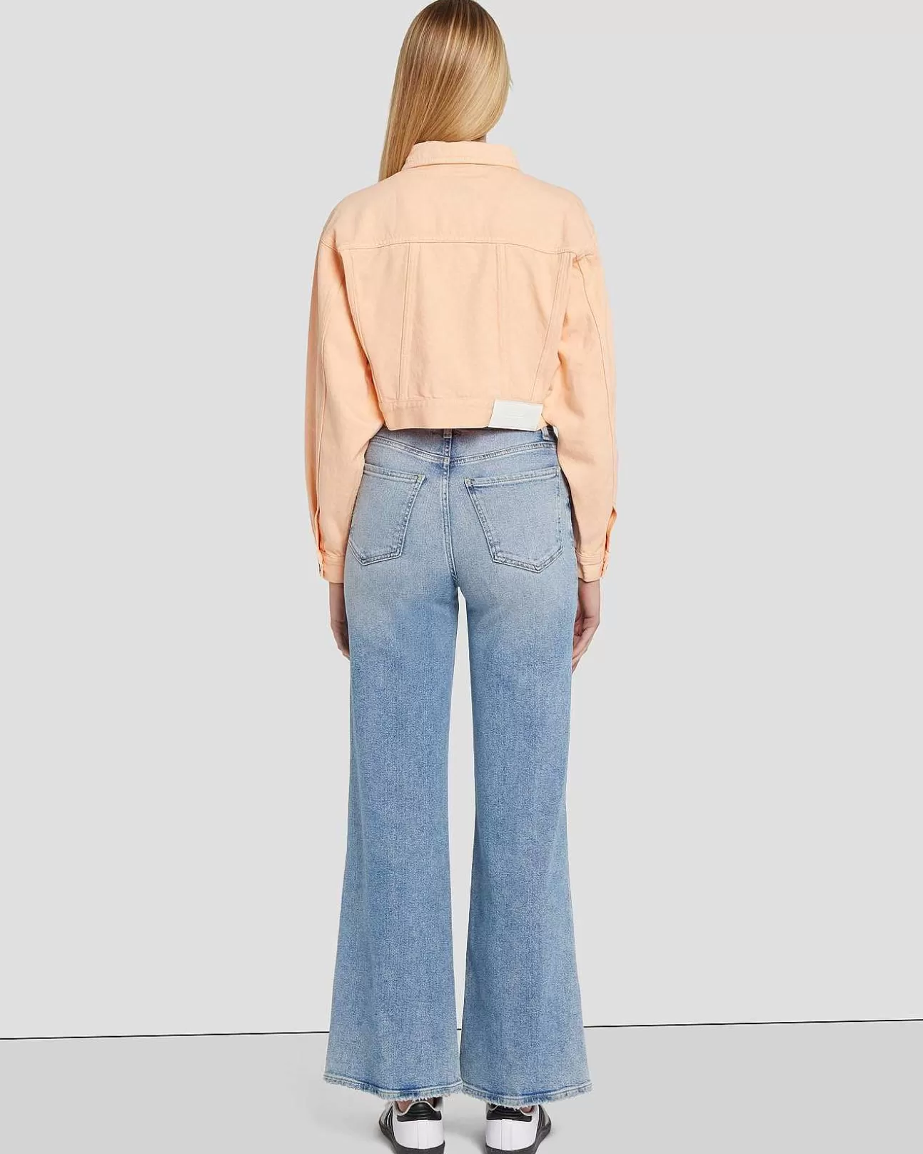 Jeans*Dames 7 For All Mankind Cropped Truckerjack In Prairie-Zonsondergang