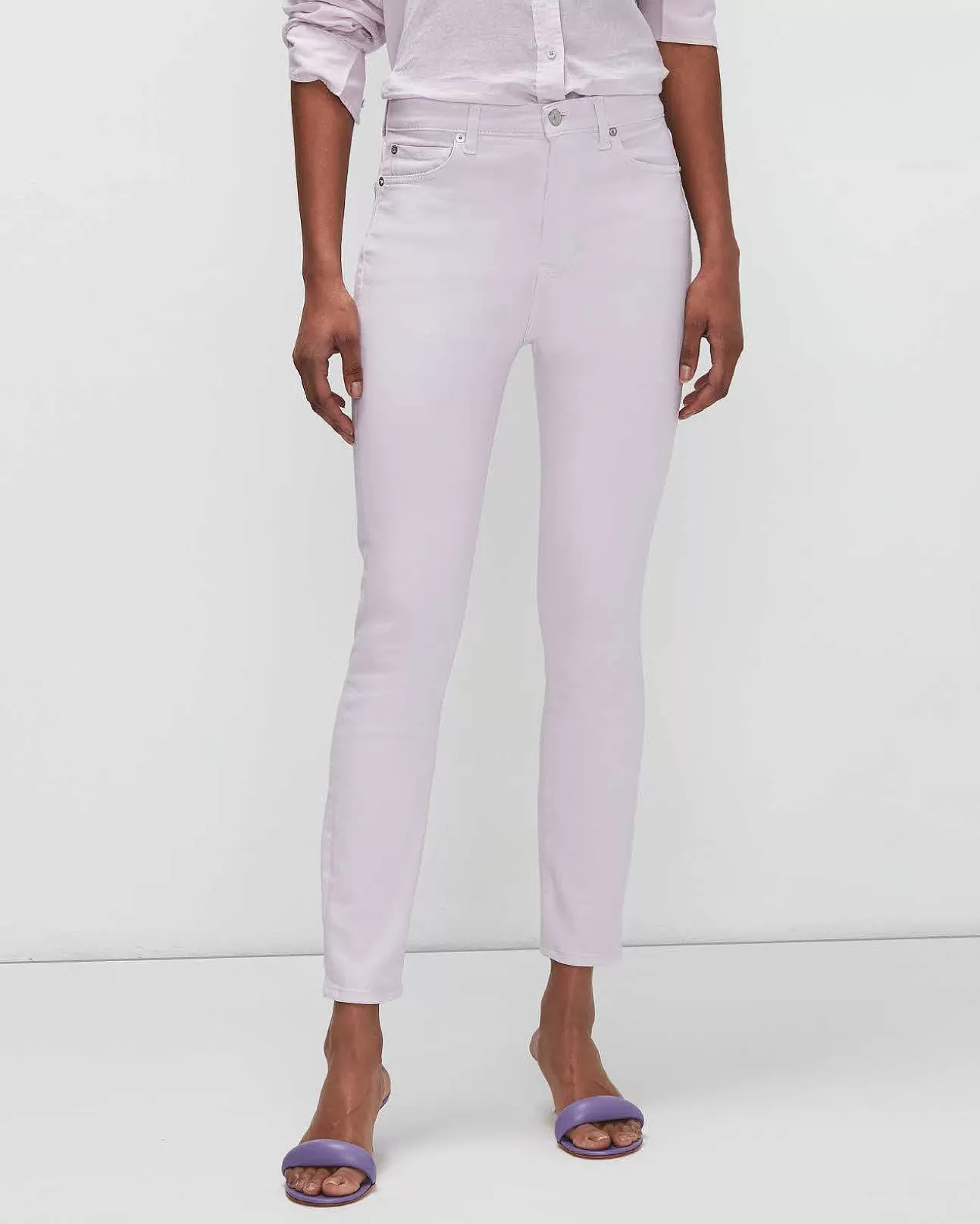 Jeans*Dames 7 For All Mankind Enkel Skinny-In Met Hoge Taille Nacht Rijder