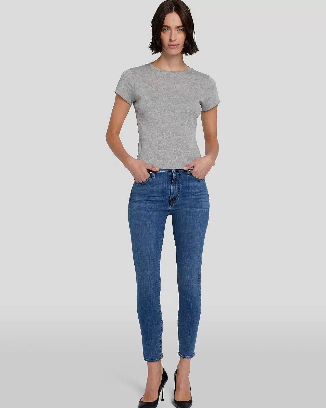 Jeans*Dames 7 For All Mankind Enkel Skinny-In Met Hoge Taille Meisa