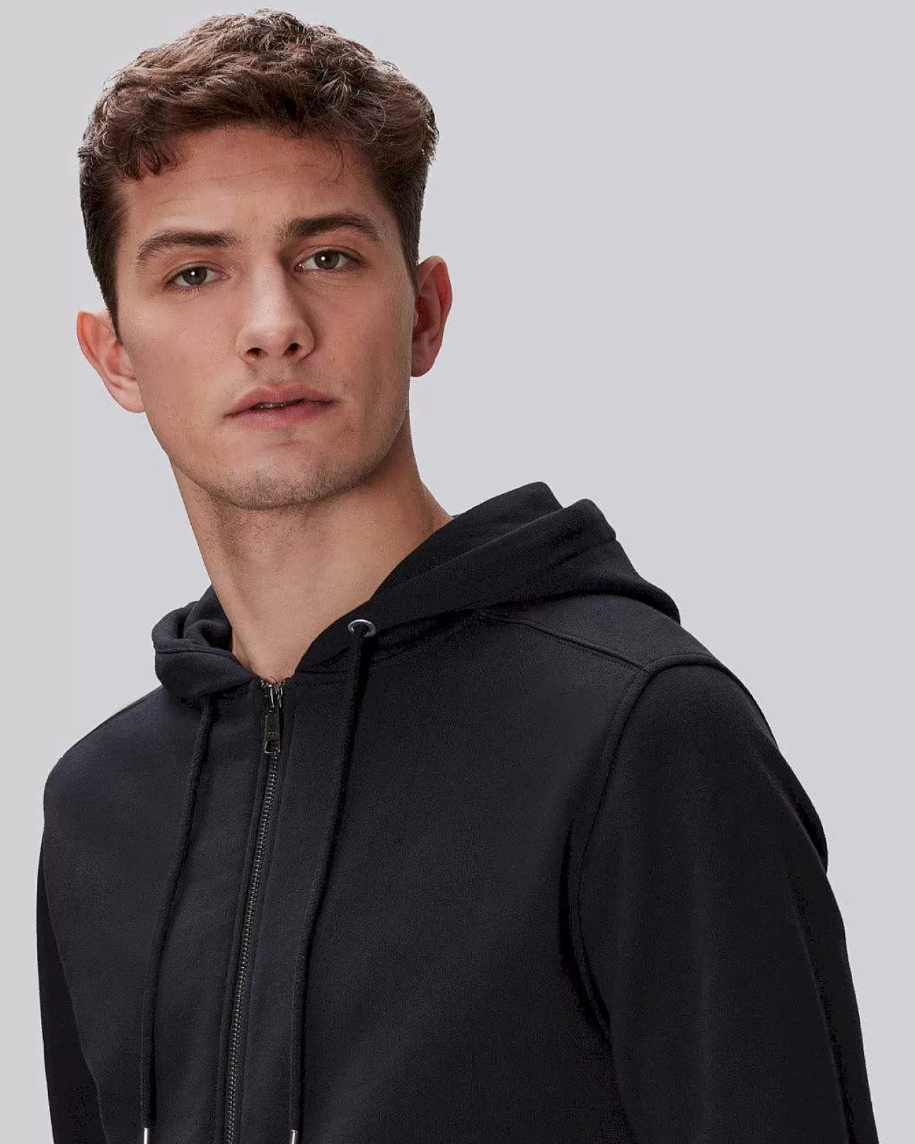 Truien*Heren 7 For All Mankind Essentiele Hoodie Met Rits Aan De Voorkant Marine