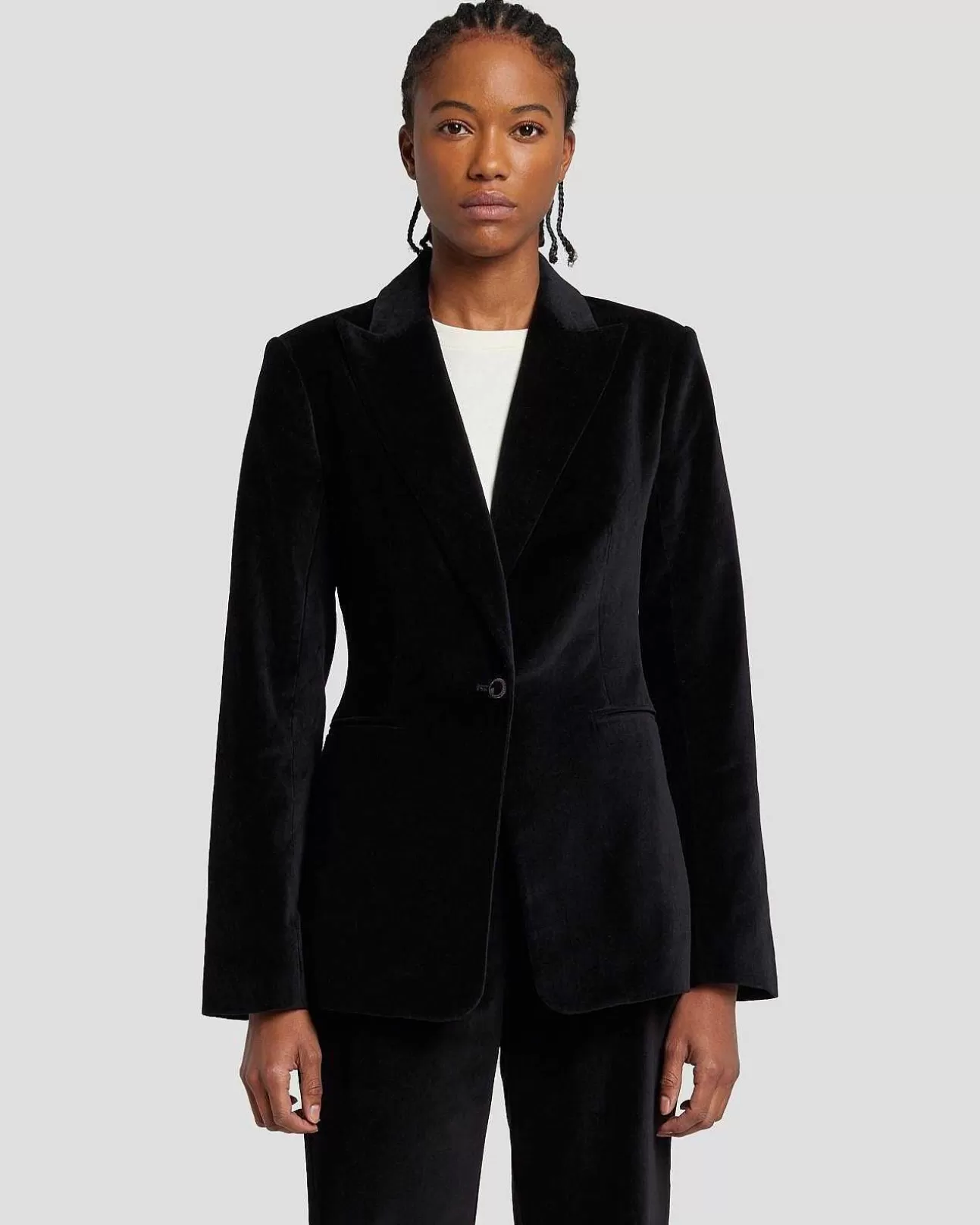 Jassen En Jassen*Dames 7 For All Mankind Fluwelen Blazer In Zwart