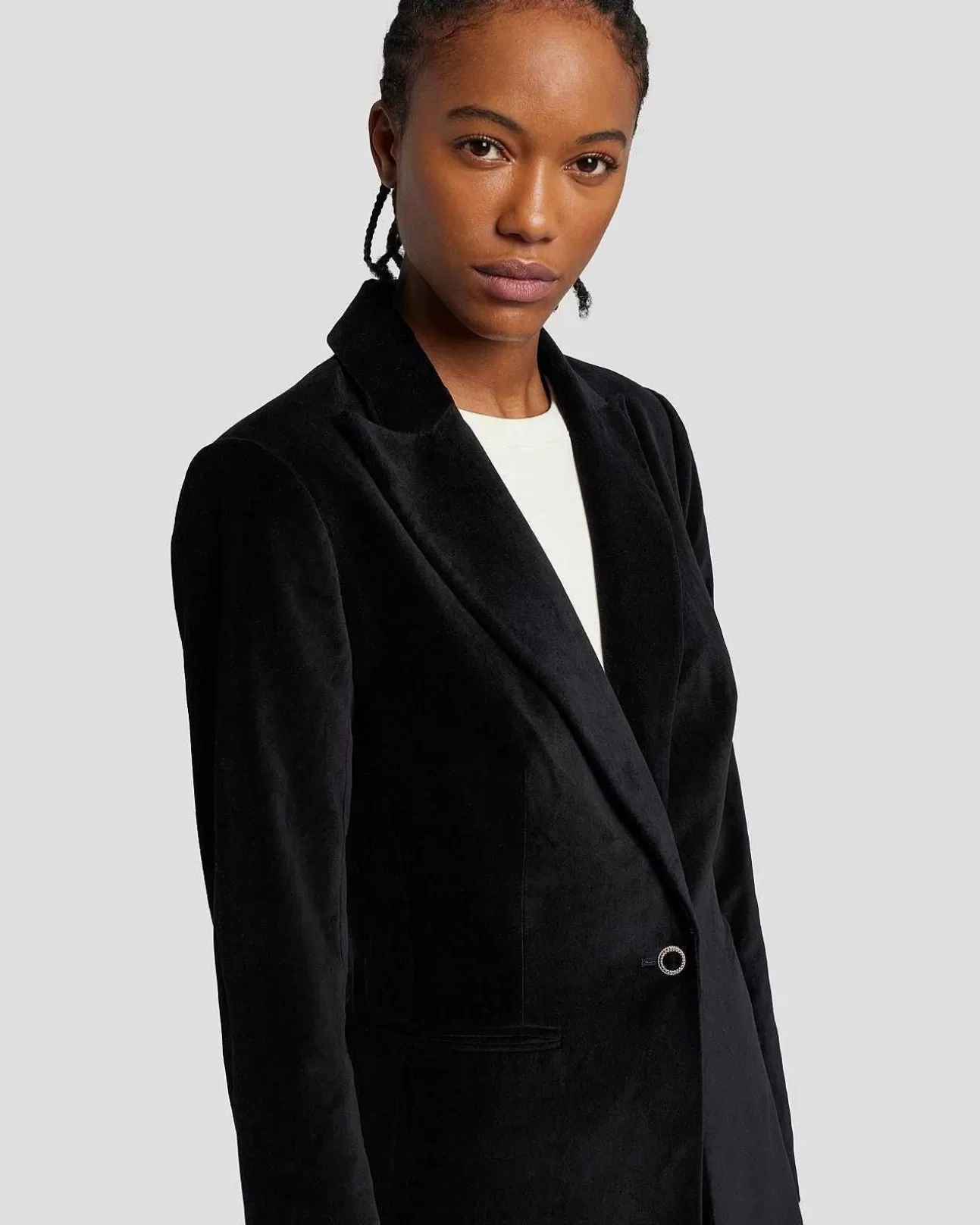 Jassen En Jassen*Dames 7 For All Mankind Fluwelen Blazer In Zwart