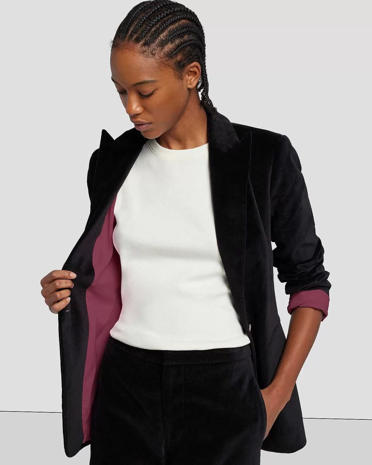 Jassen En Jassen*Dames 7 For All Mankind Fluwelen Blazer In Zwart