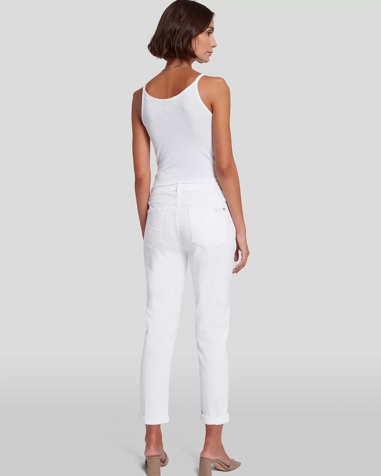 Jeans*Dames 7 For All Mankind Gebroken Twill Josefina In Het Wit Bk Twl Wht