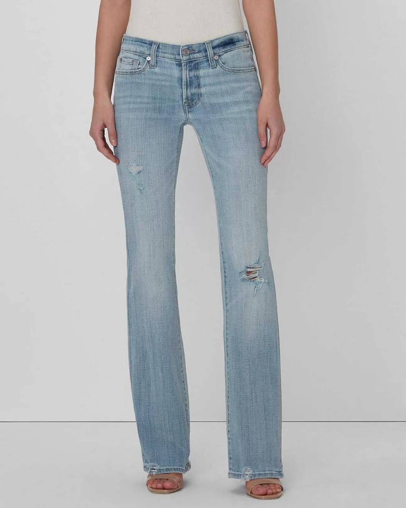 Jeans*Dames 7 For All Mankind Gebroken Twill Originele Bootcut In Wit