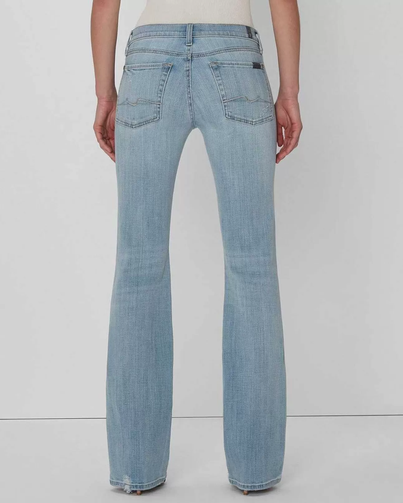 Jeans*Dames 7 For All Mankind Gebroken Twill Originele Bootcut In Wit