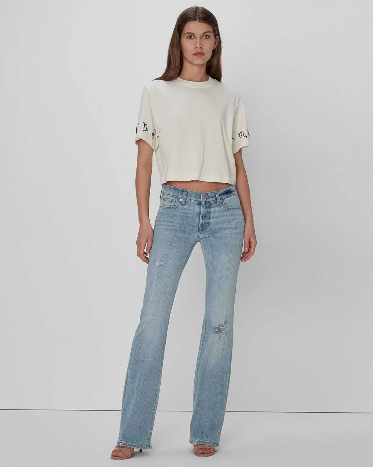 Jeans*Dames 7 For All Mankind Gebroken Twill Originele Bootcut In Coco Prive