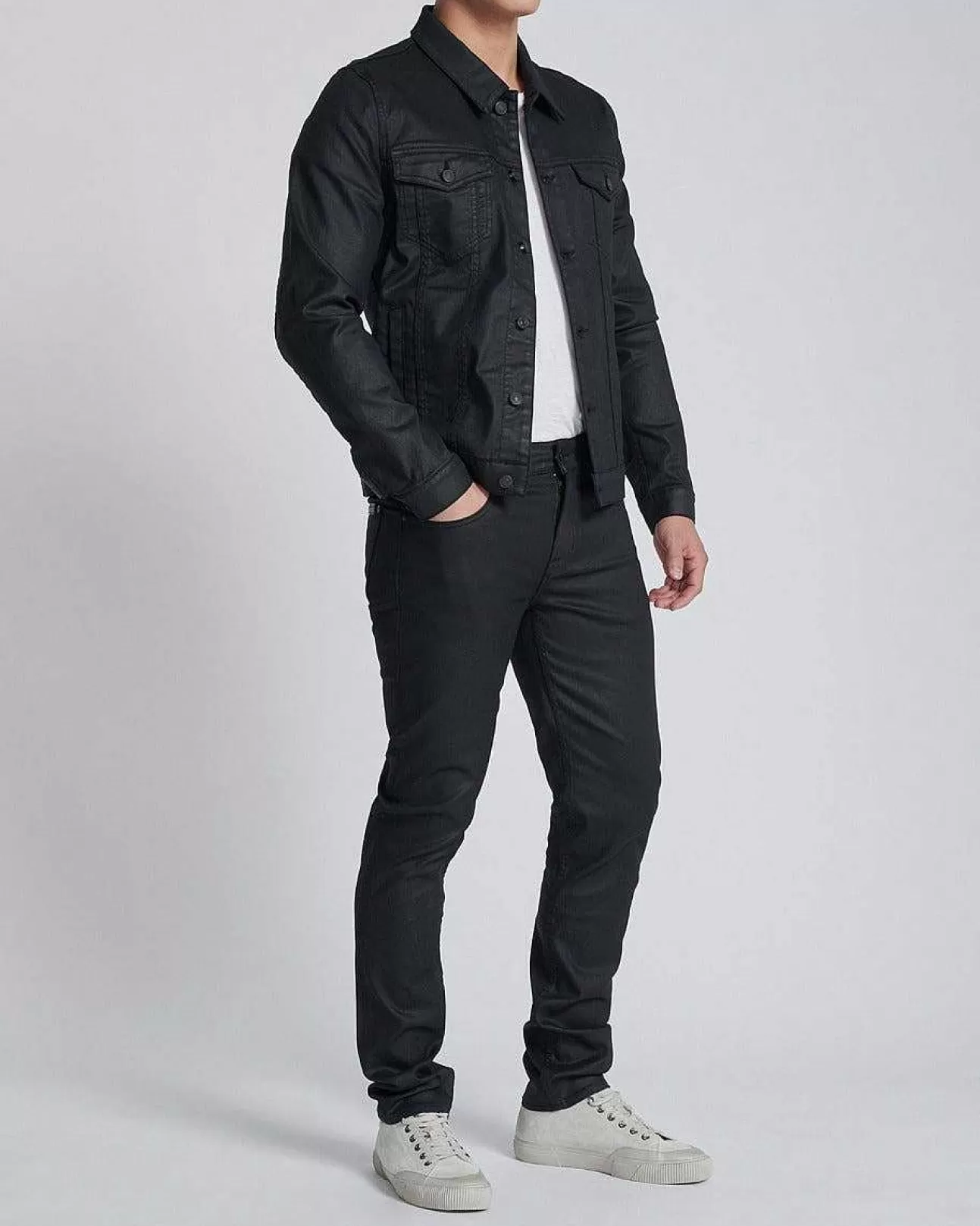 Jeans*Heren 7 For All Mankind Gecoat Truckerjack In Zwart