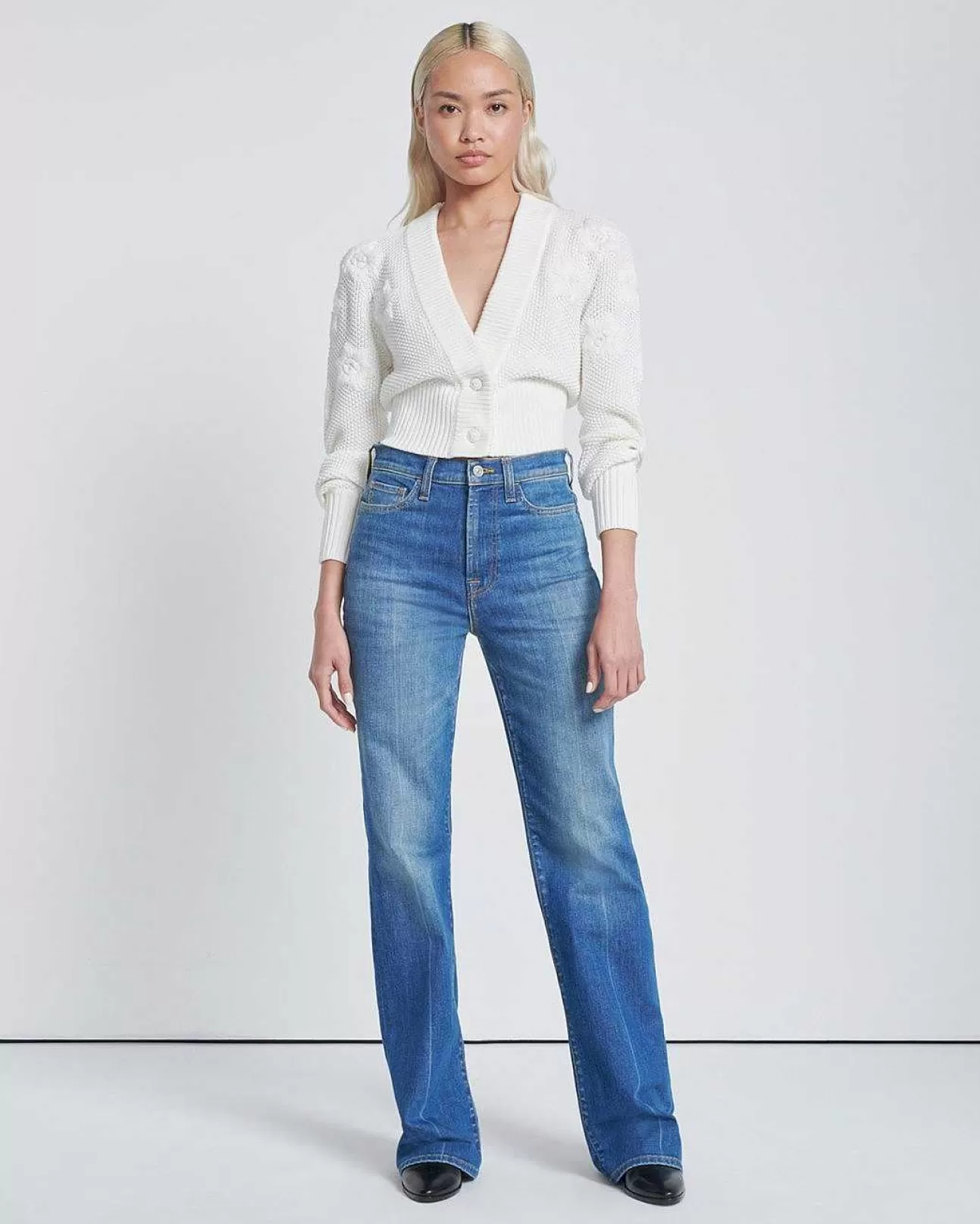 Jeans*Dames 7 For All Mankind Gemakkelijk Opstarten Schoon Wit