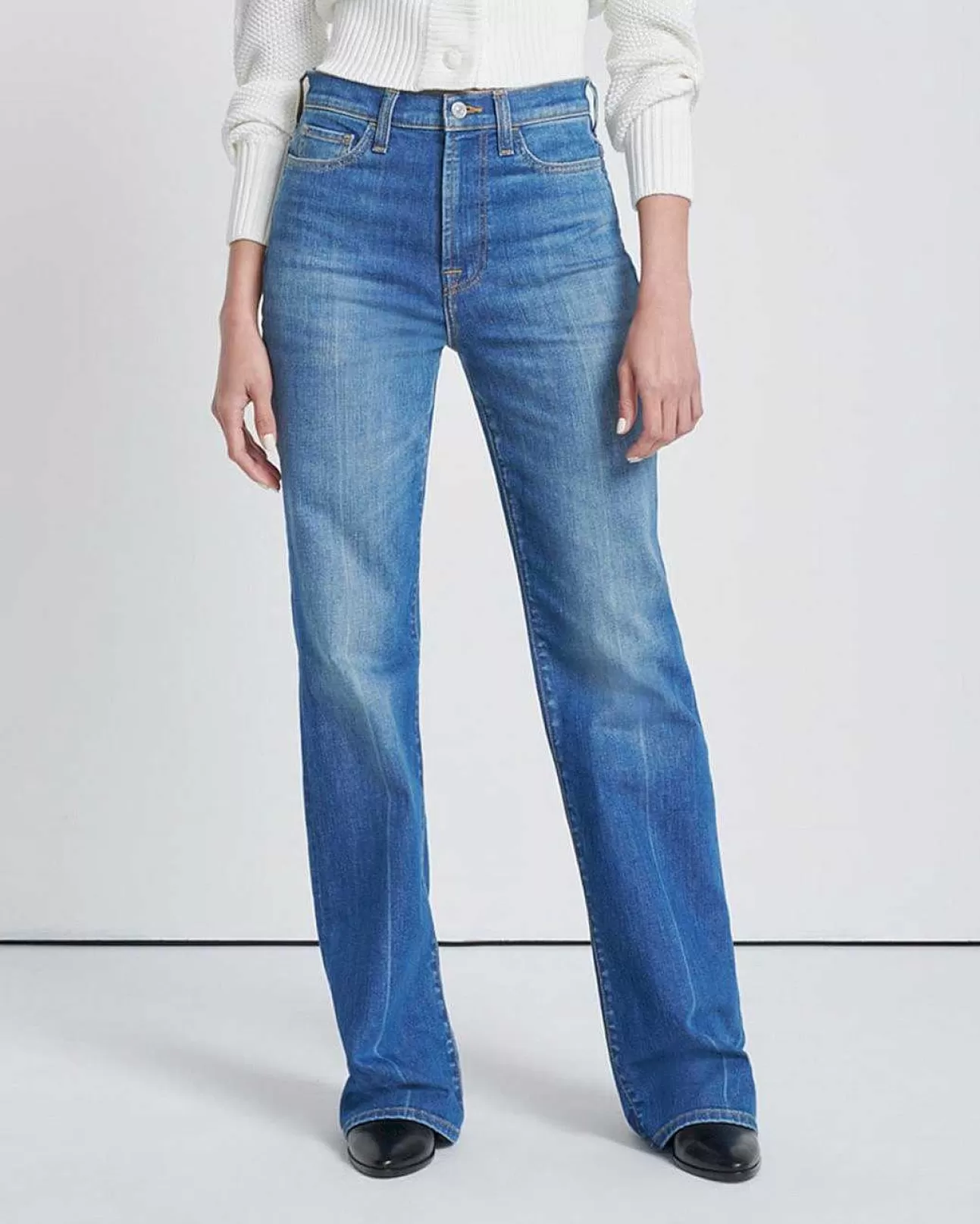 Jeans*Dames 7 For All Mankind Gemakkelijk Opstarten Schoon Wit