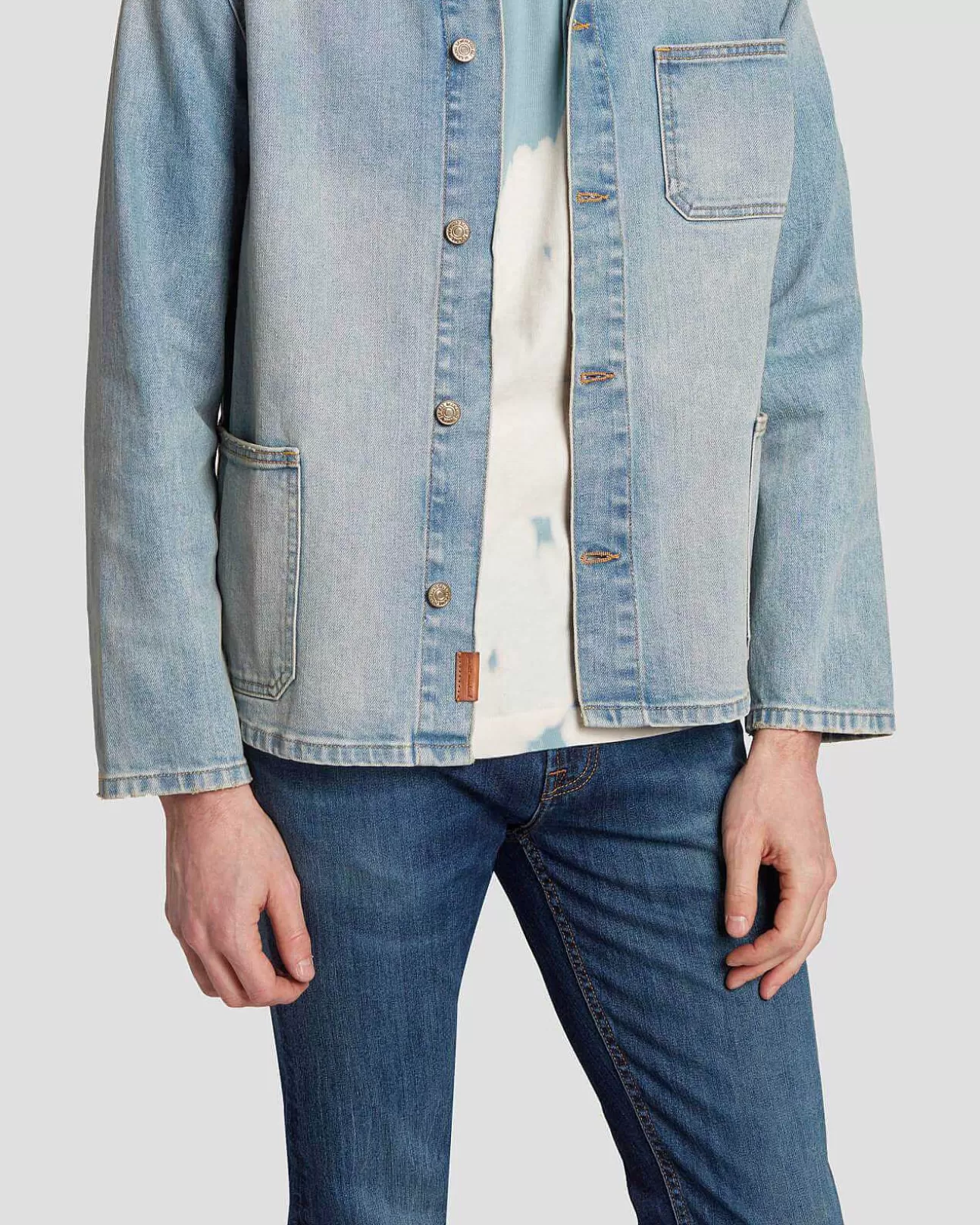 Jeans*Heren 7 For All Mankind Heritage Utility-Overshirt In Neem De Weg