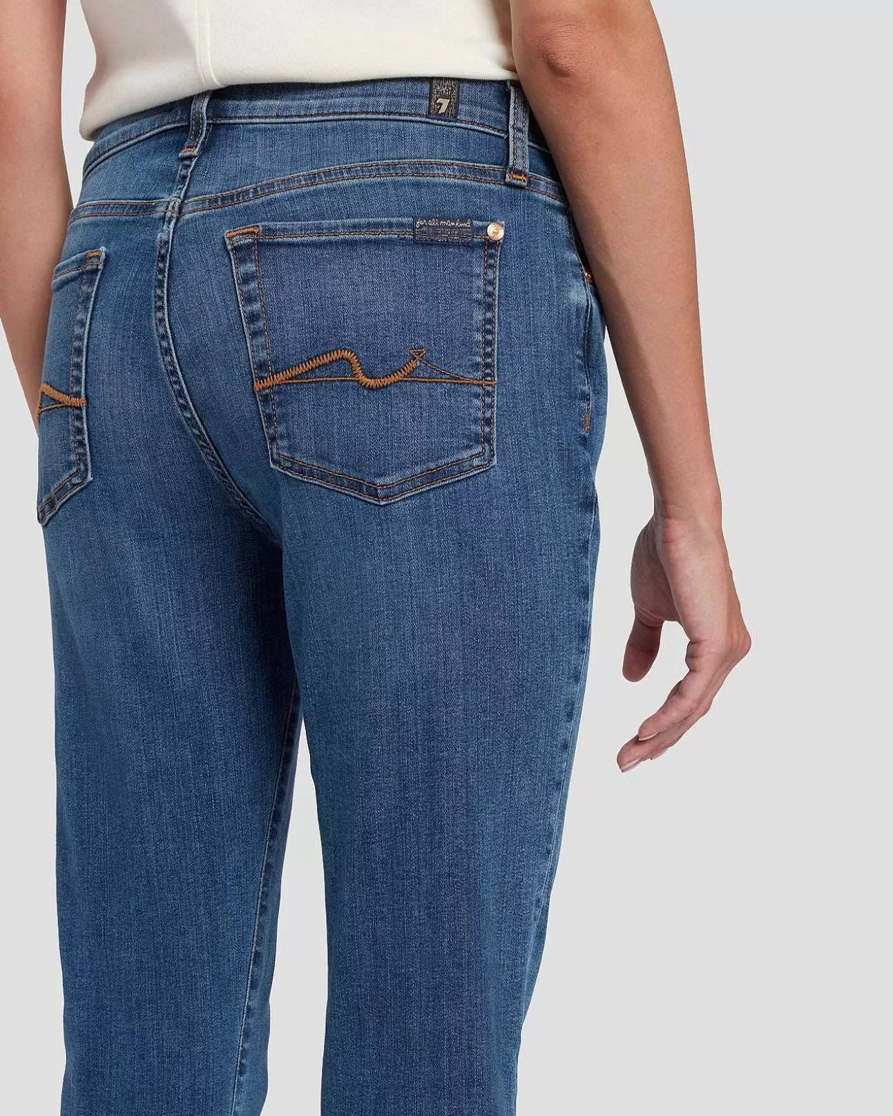 Jeans*Dames 7 For All Mankind Jozefina In Gebroken Twill Ijdelheid