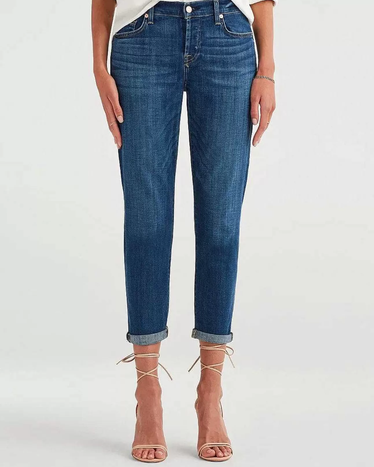 Jeans*Dames 7 For All Mankind Jozefina In Gebroken Twill Ijdelheid