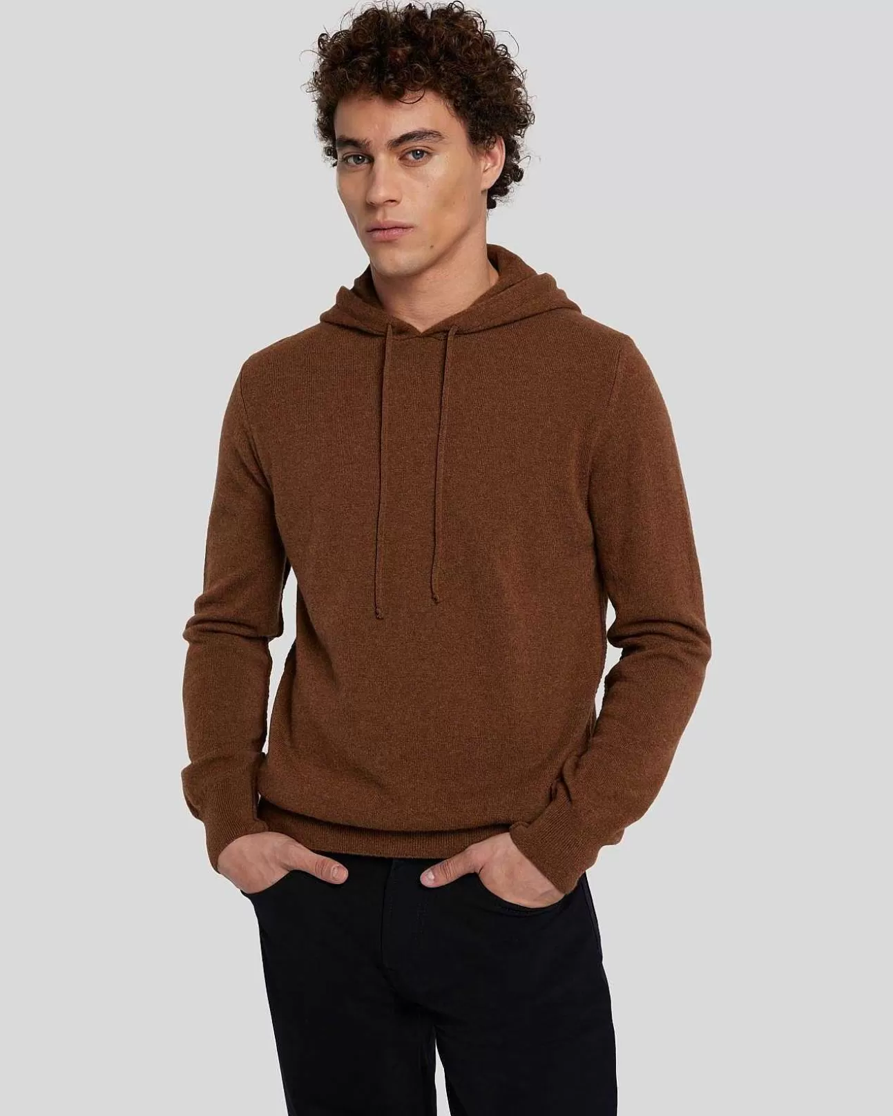 Truien*Heren 7 For All Mankind Kasjmier Hoodie In Zwart