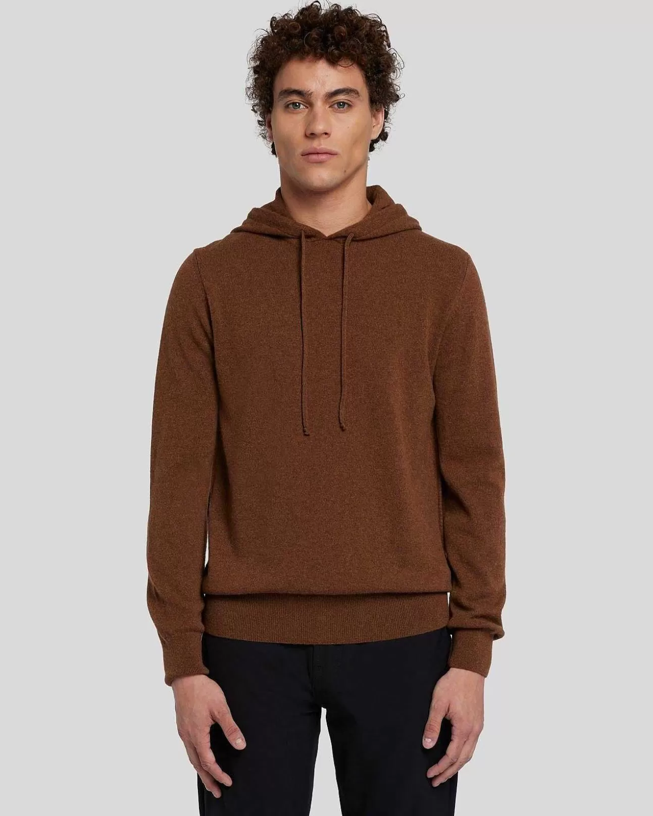 Truien*Heren 7 For All Mankind Kasjmier Hoodie In Dapper Tan