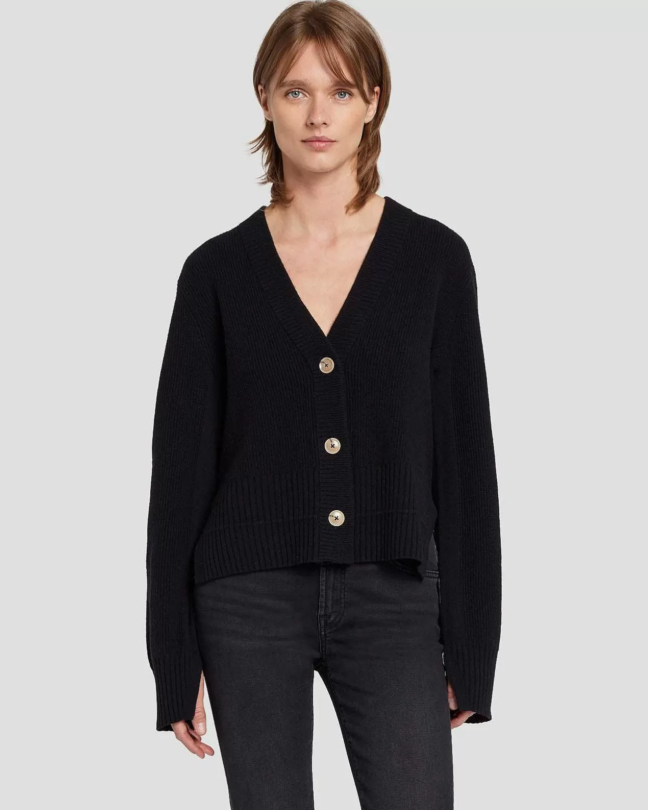 Truien*Dames 7 For All Mankind Kasjmier Vest In Havermout