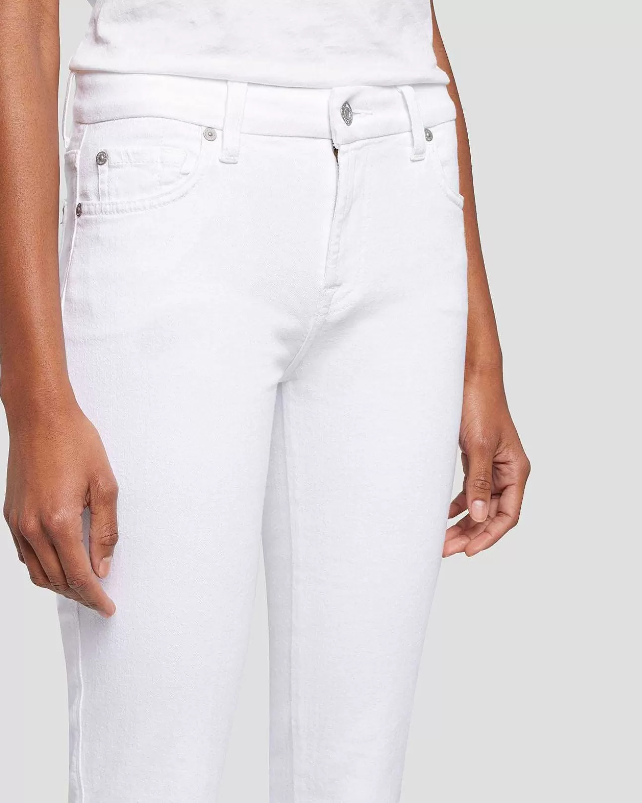 Jeans*Dames 7 For All Mankind Kimmie Snijdt Recht Naar Binnen Schoon Wit