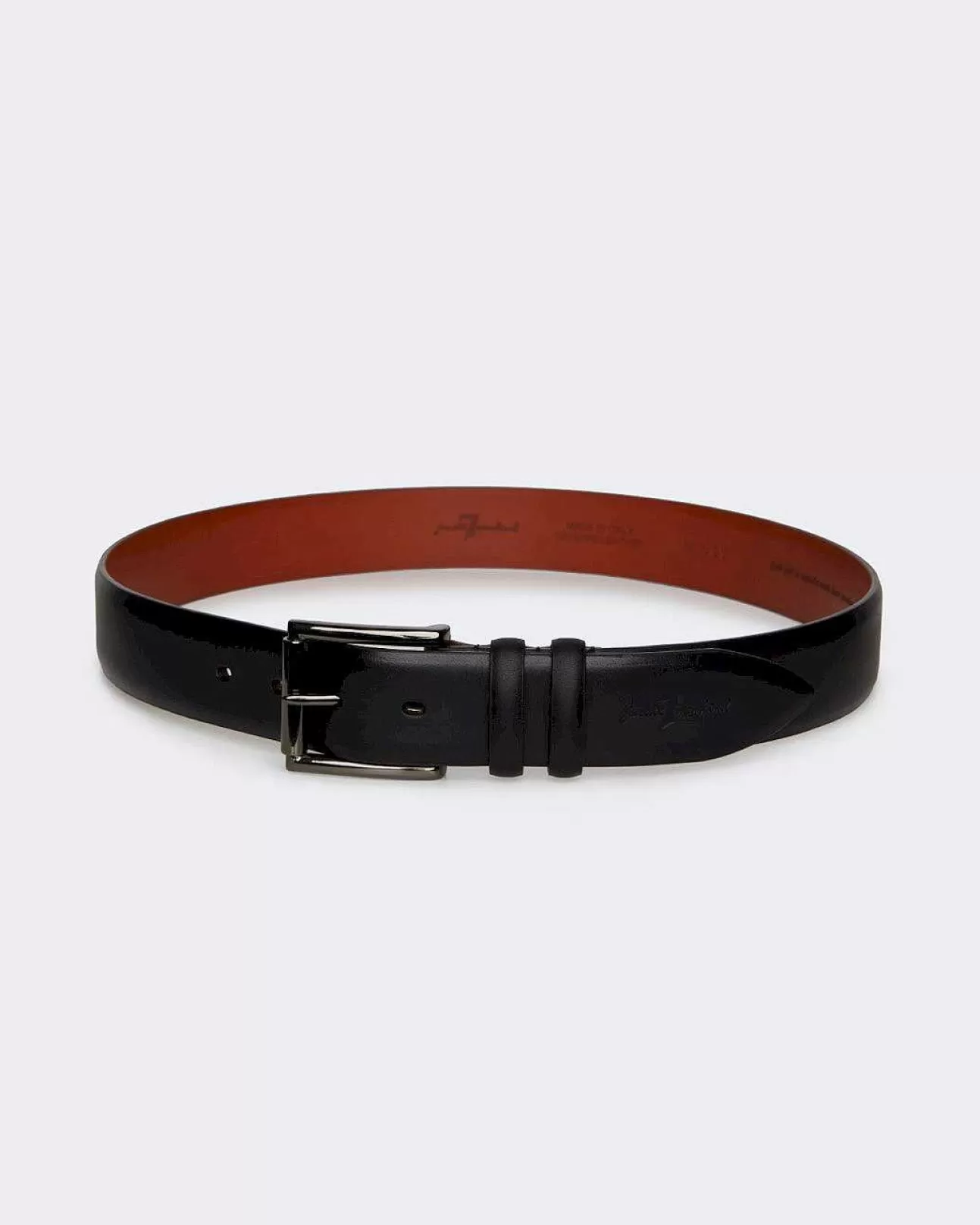 Heren 7 For All Mankind Klassieke Leren Riem In Zwart