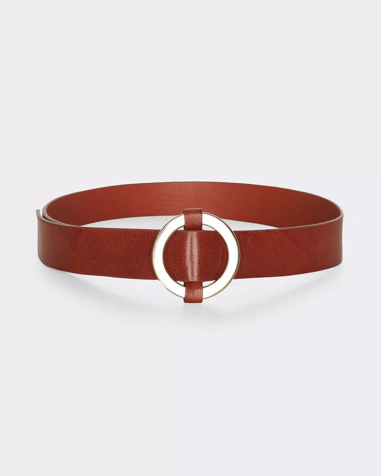 Dames 7 For All Mankind Leren Riem Met Ringgesp Cognac