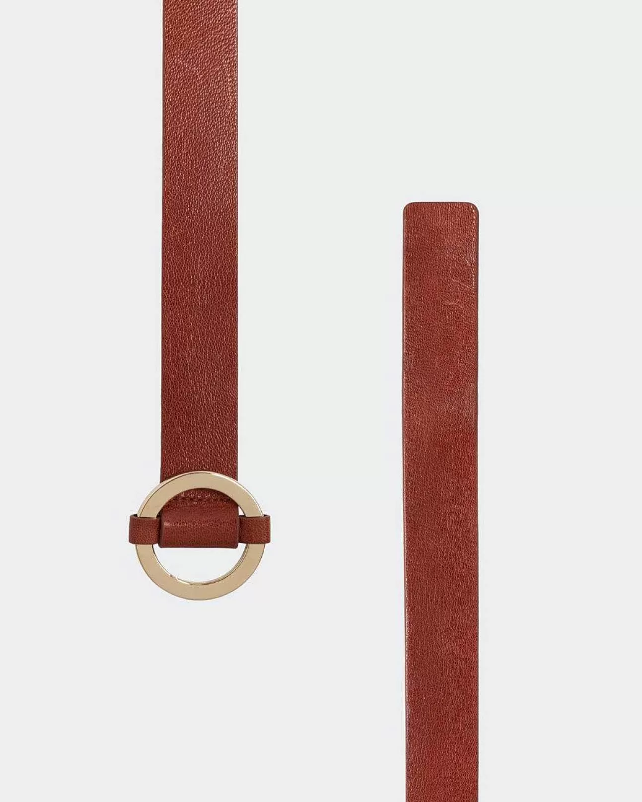 Dames 7 For All Mankind Leren Riem Met Ringgesp Cognac