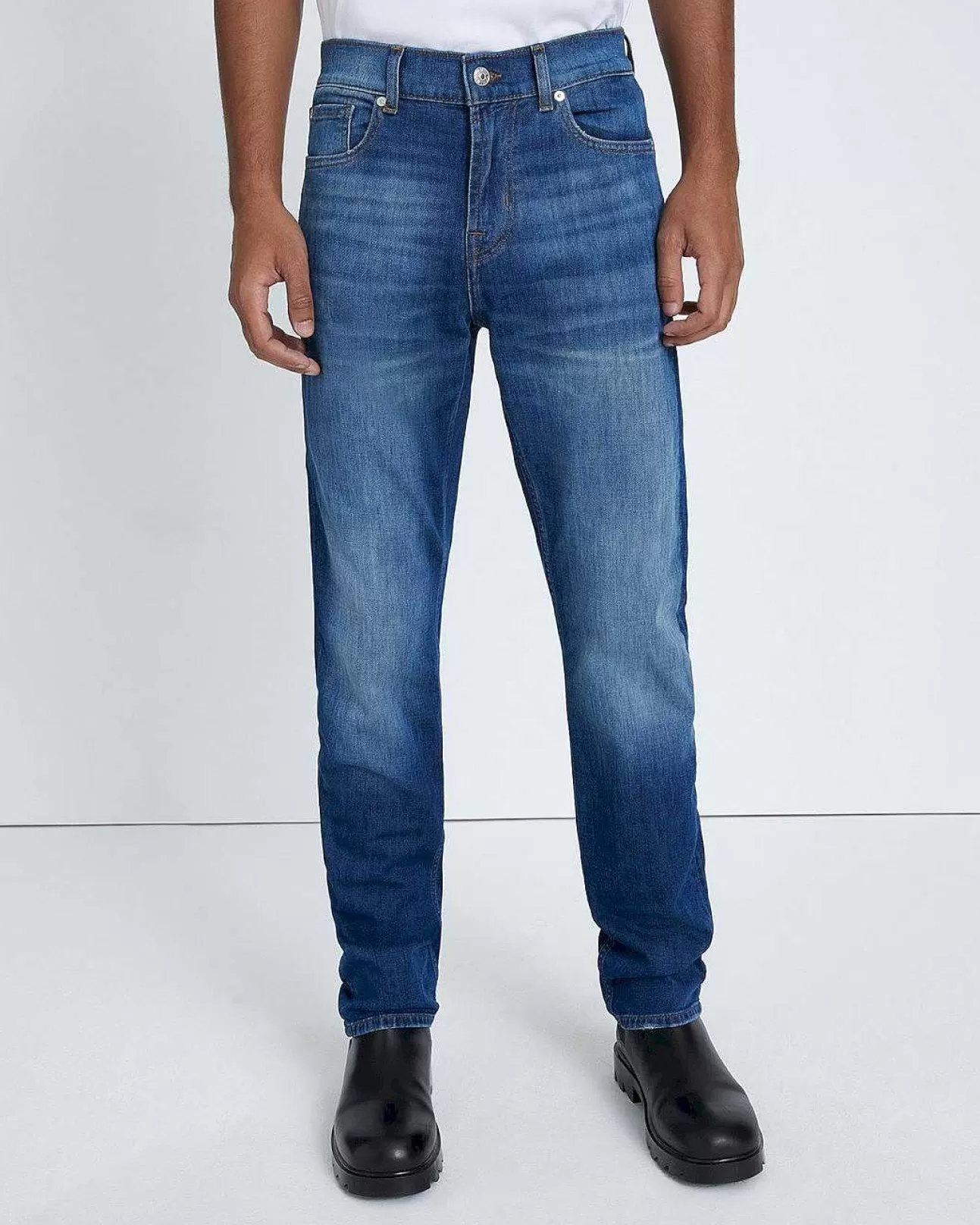 Jeans*Heren 7 For All Mankind Linkerhand Slimmy In Echt Zwart