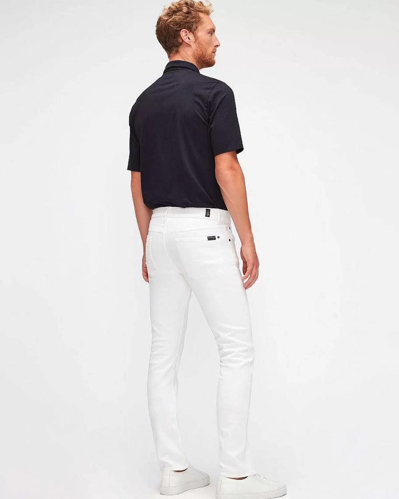 Jeans*Heren 7 For All Mankind Luxe Prestatie Slimmy Clean Pocket In Wit