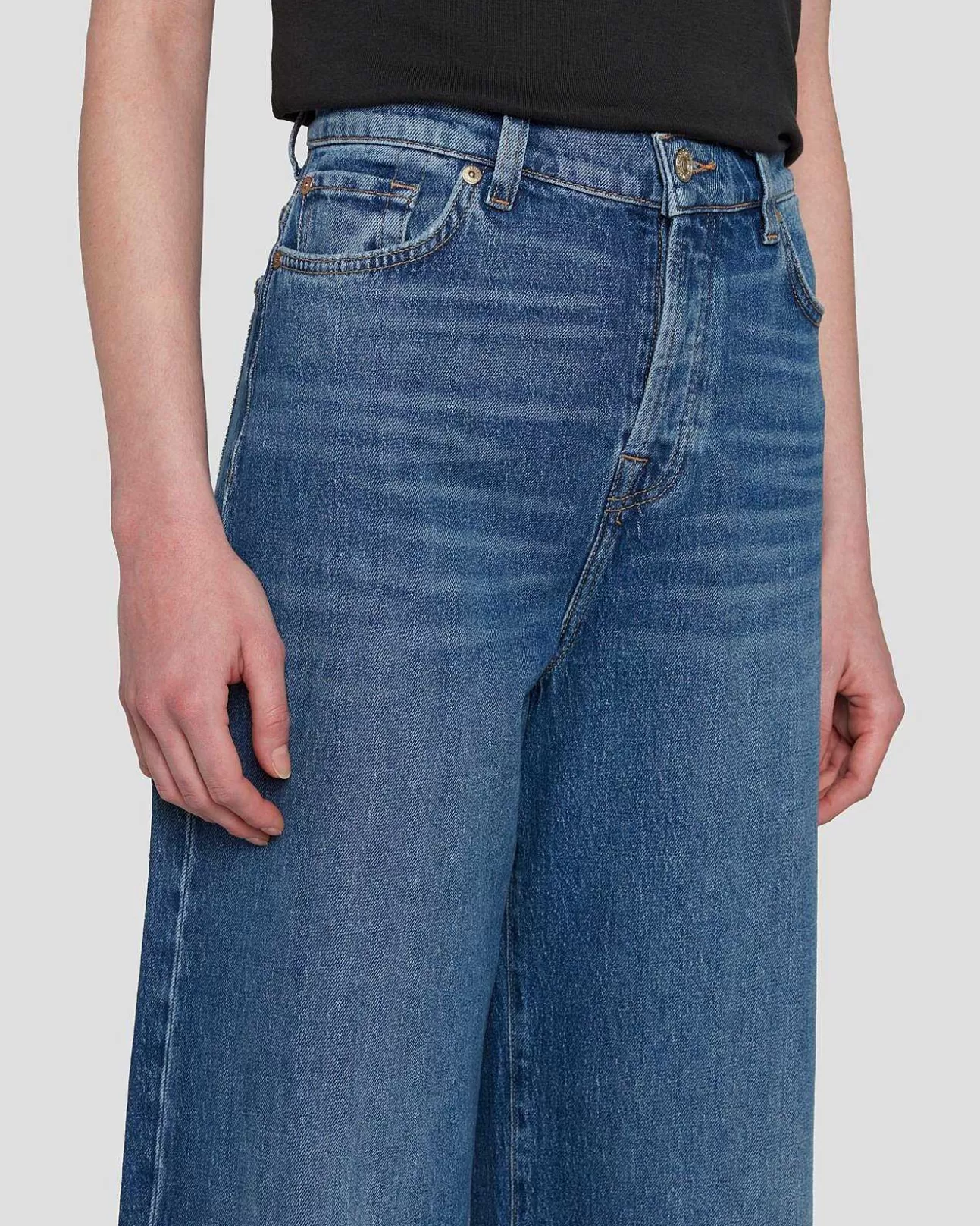 Jeans*Dames 7 For All Mankind Mankind Zoey Met Super Wijde Pijpen Ontdekkingsreiziger