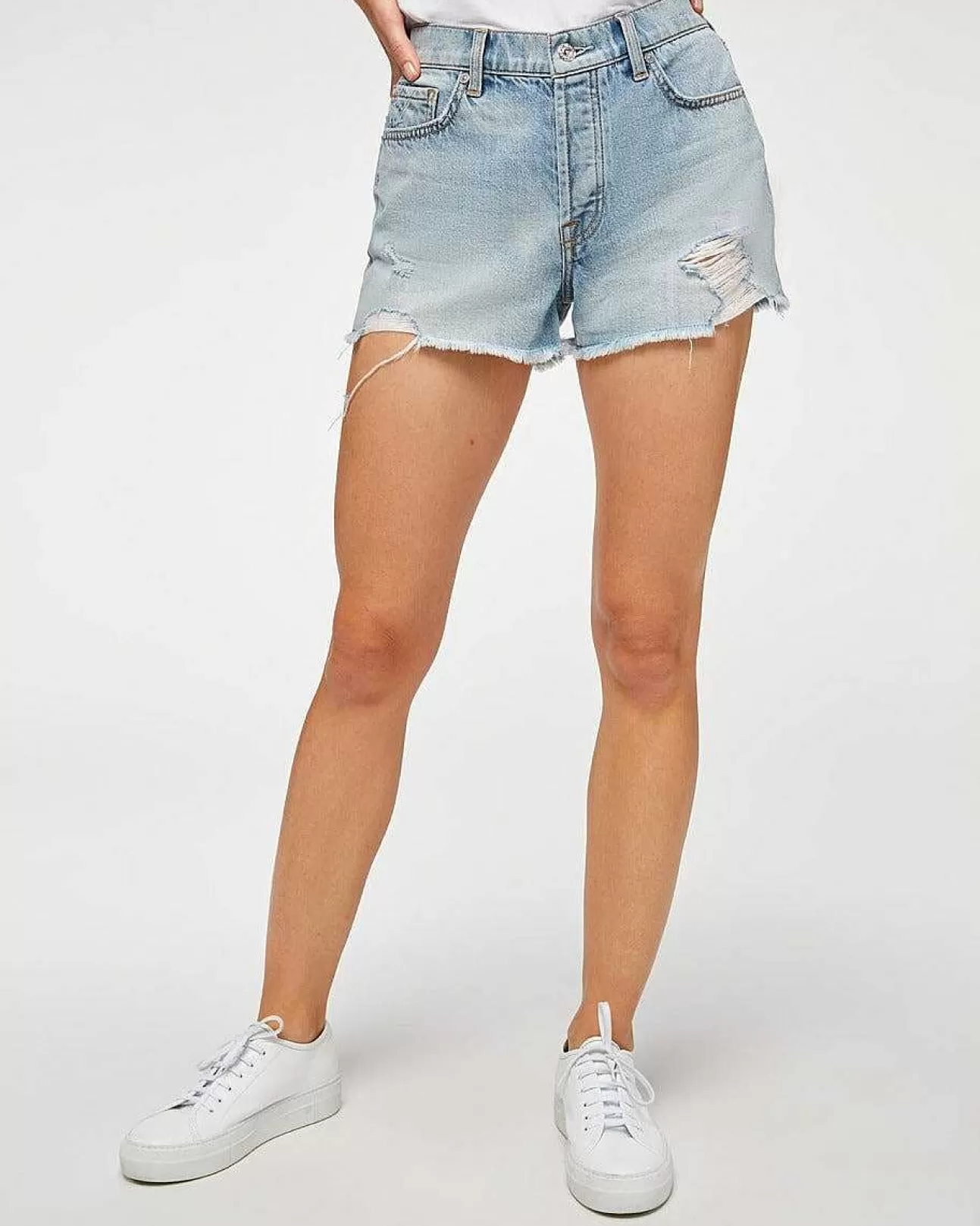 Jeans*Dames 7 For All Mankind Monroe Afgesneden Short In Kosmisch Blauw Stijf Kosmischblri