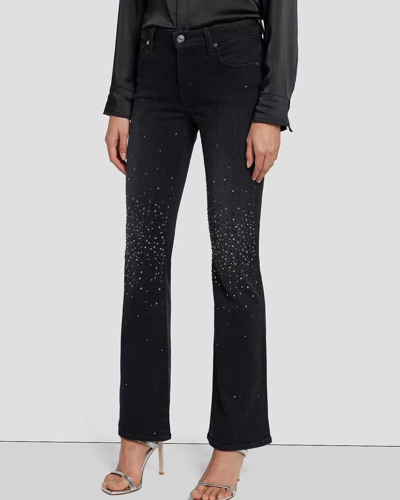 Jeans*Dames 7 For All Mankind Op Maat Gemaakte Crystal Bootcut In Zwarte Iris