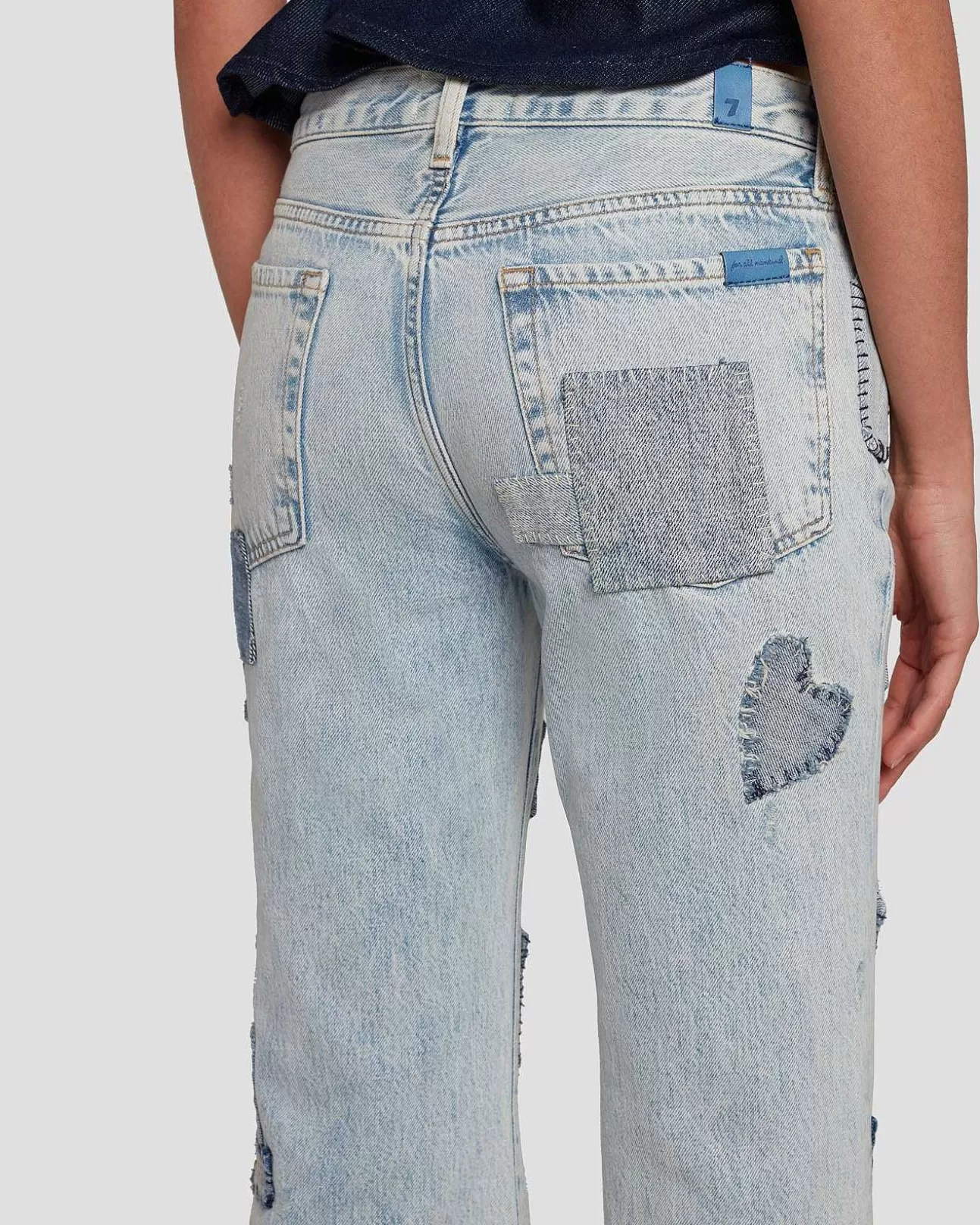 Jeans*Dames 7 For All Mankind Op Maat Gemaakte Laagbouw Flare In Iris-Patchwork Iers Patchwork