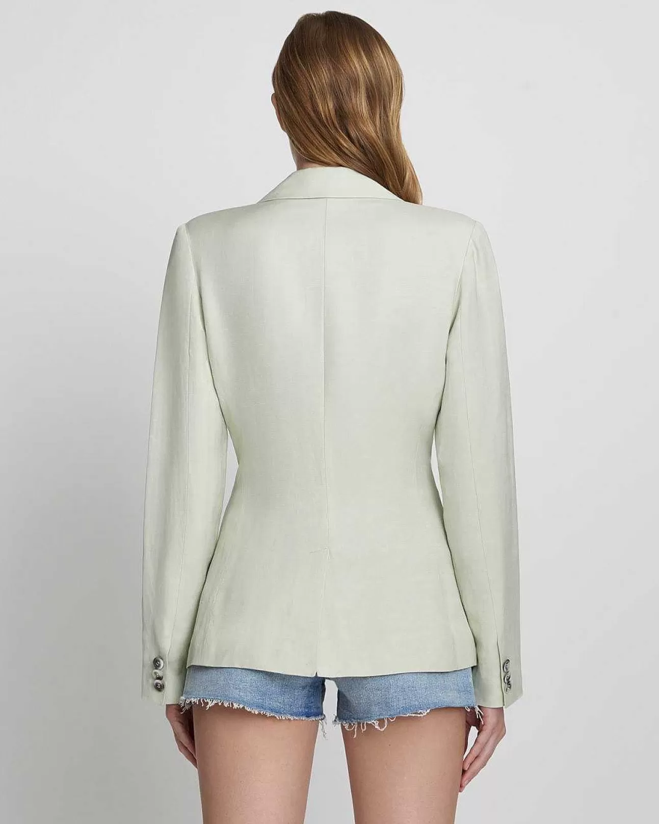 Jassen En Jassen*Dames 7 For All Mankind Op Maat Gemaakte Linnen Blazer In Zeeschuim