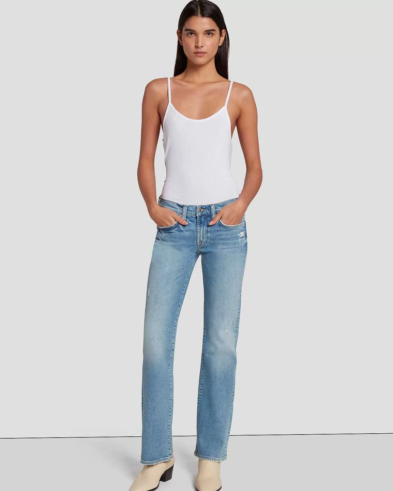 Jeans*Dames 7 For All Mankind Op Maat Gemaakte Originele Bootcut In Donker New York