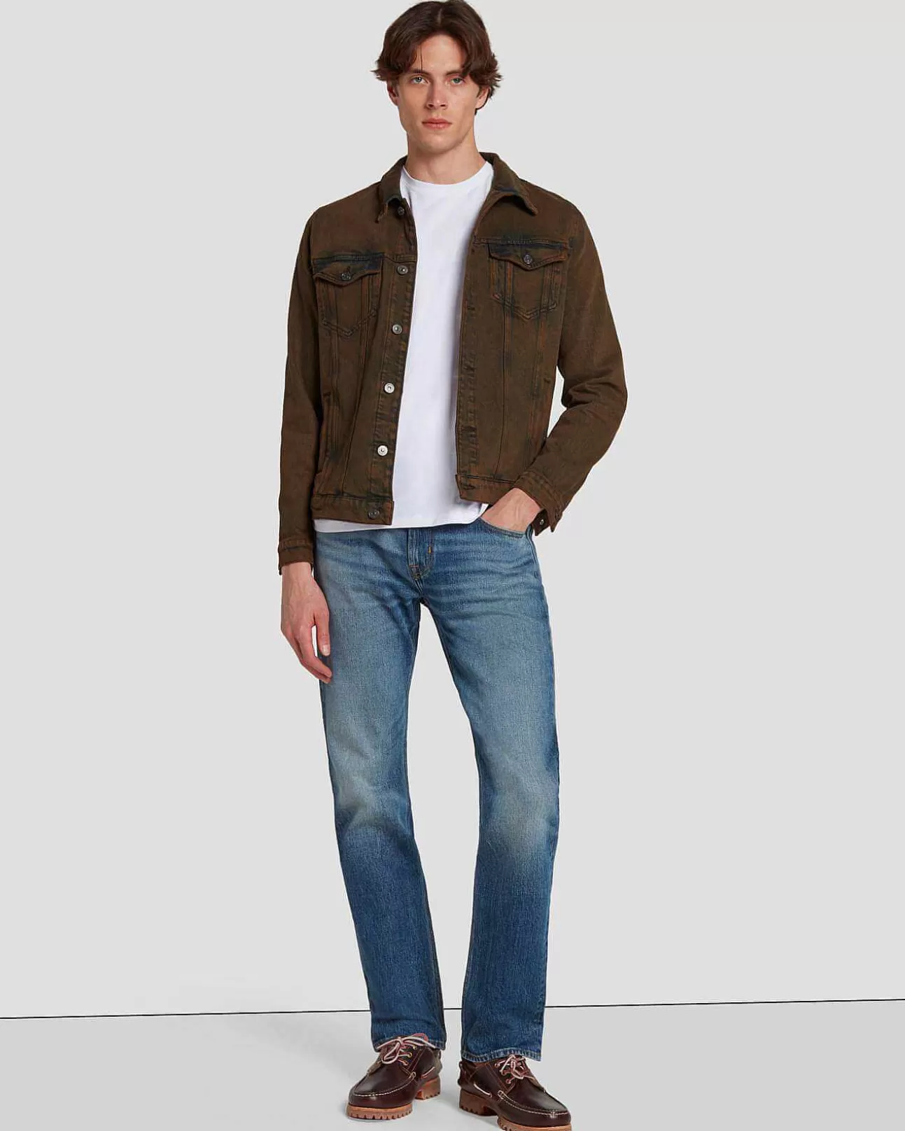 Jeans*Heren 7 For All Mankind Perfect Truckerjack In Vertrekken