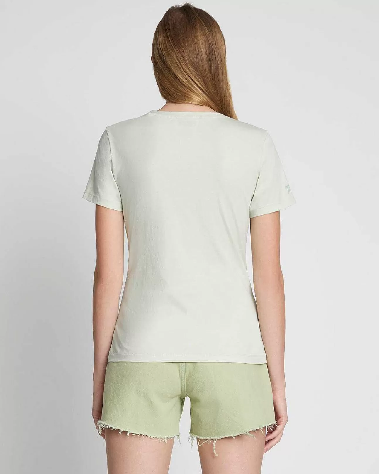 Bovenkanten*Dames 7 For All Mankind Pima Cotton Easy T-Shirt Met V-Hals Prairie-Zonsondergang