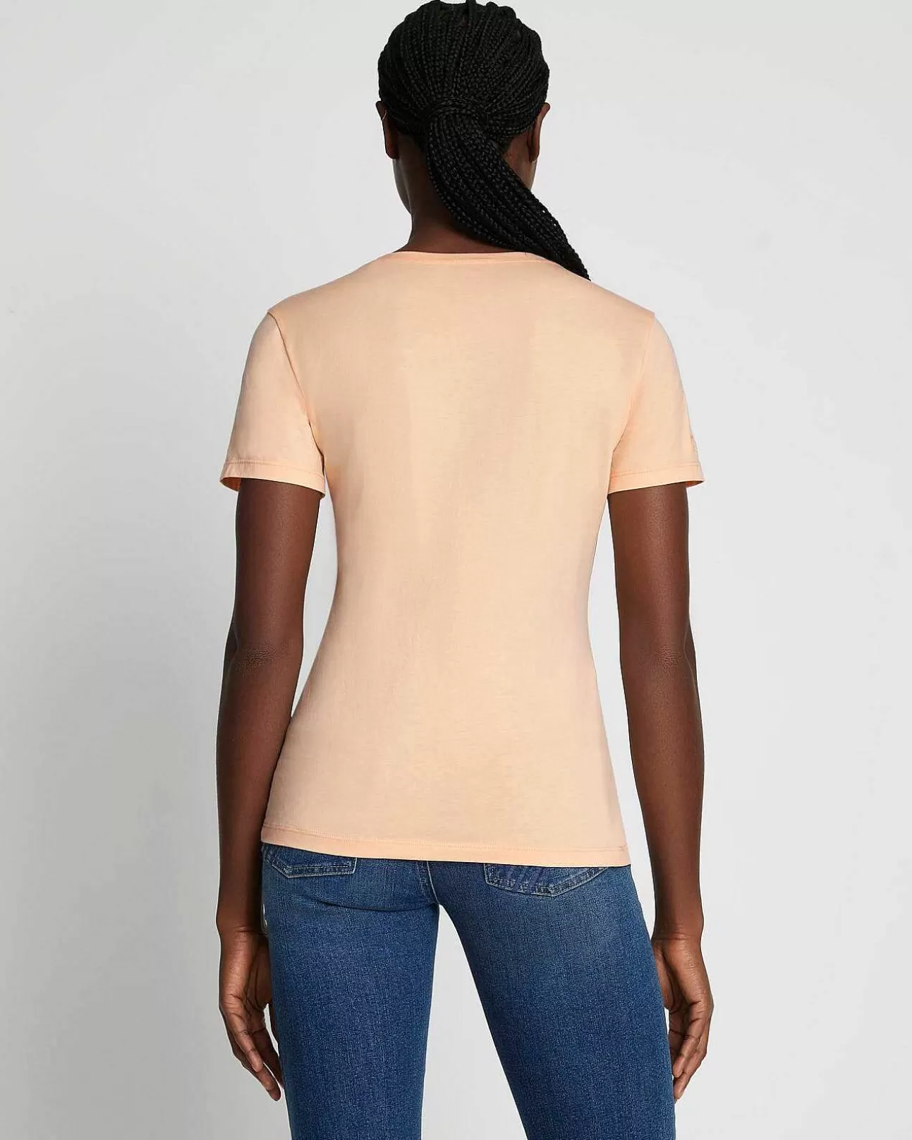 Bovenkanten*Dames 7 For All Mankind Pima Cotton Easy T-Shirt Met V-Hals Koi